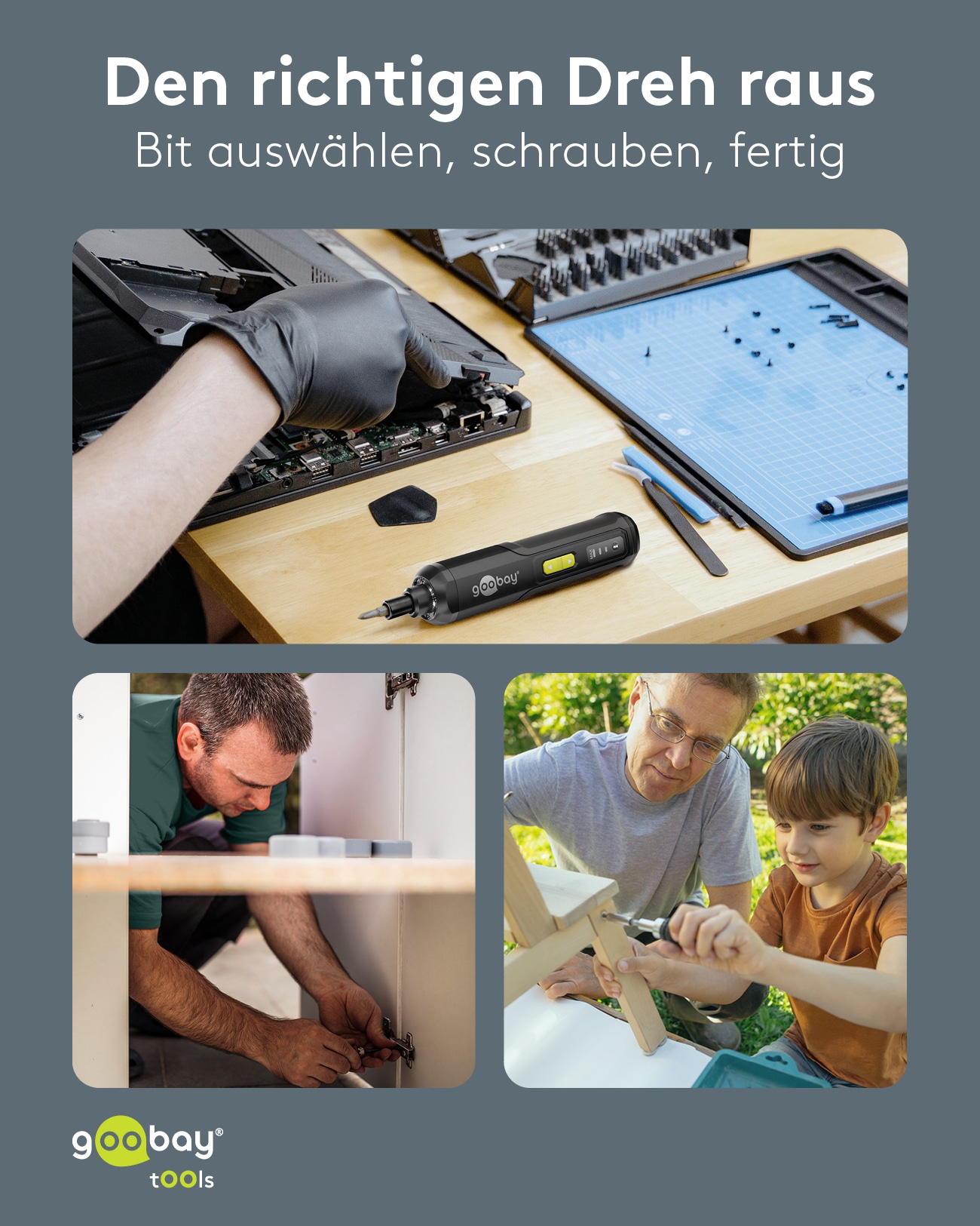 GOOBAY TOOLS Mini-Akkuschrauber-Set, 77816, 28-teilig GOOBAY TOOLS Mini-Akkuschrauber-Set, 77816, 28-teilig