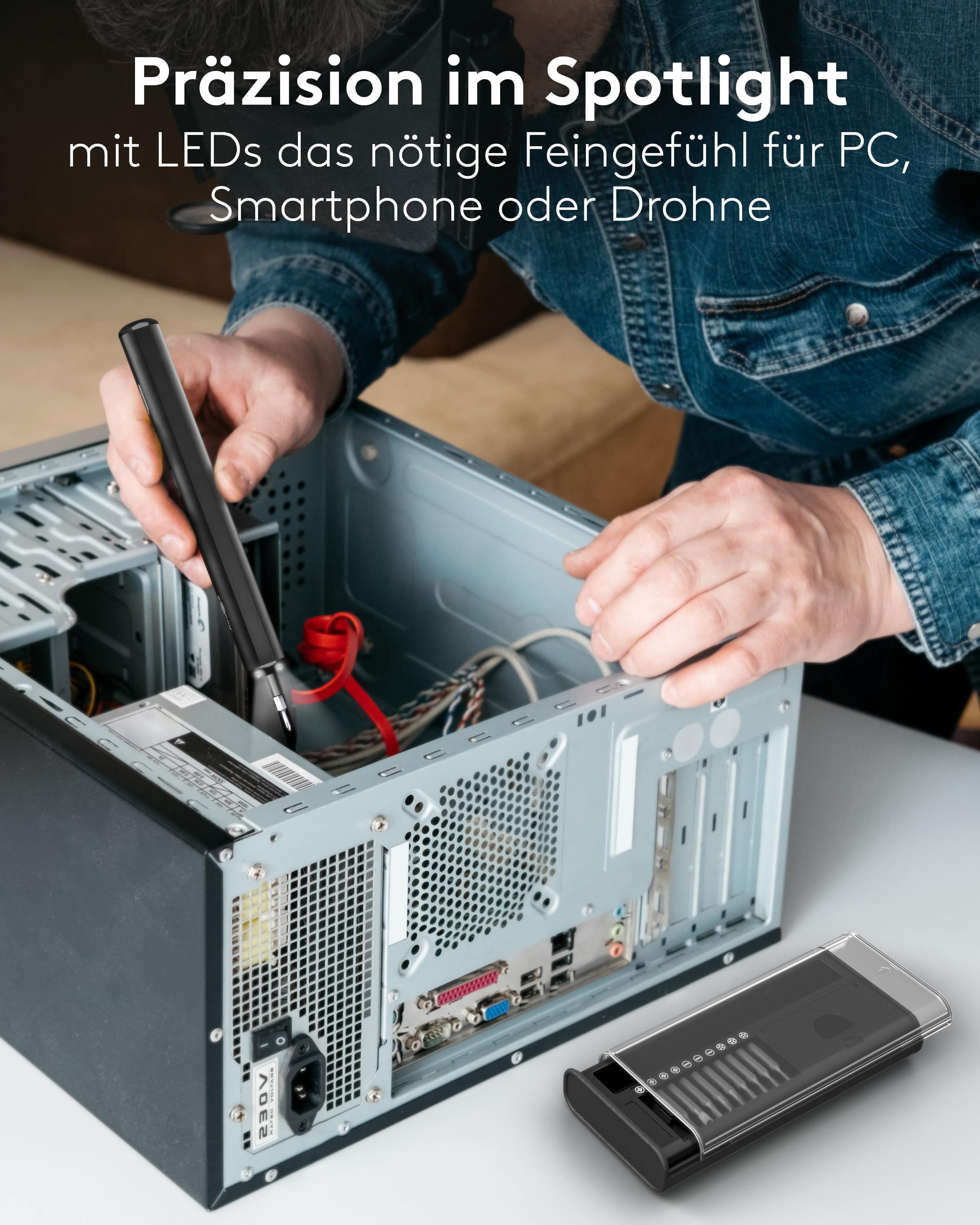 GOOBAY TOOLS Elektrischer Schraubendreher, 77838, mit 20-tlg. Präzisions-Bitsatz GOOBAY TOOLS Elektrischer Schraubendreher, 77838, mit 20-tlg. Präzisions-Bitsatz