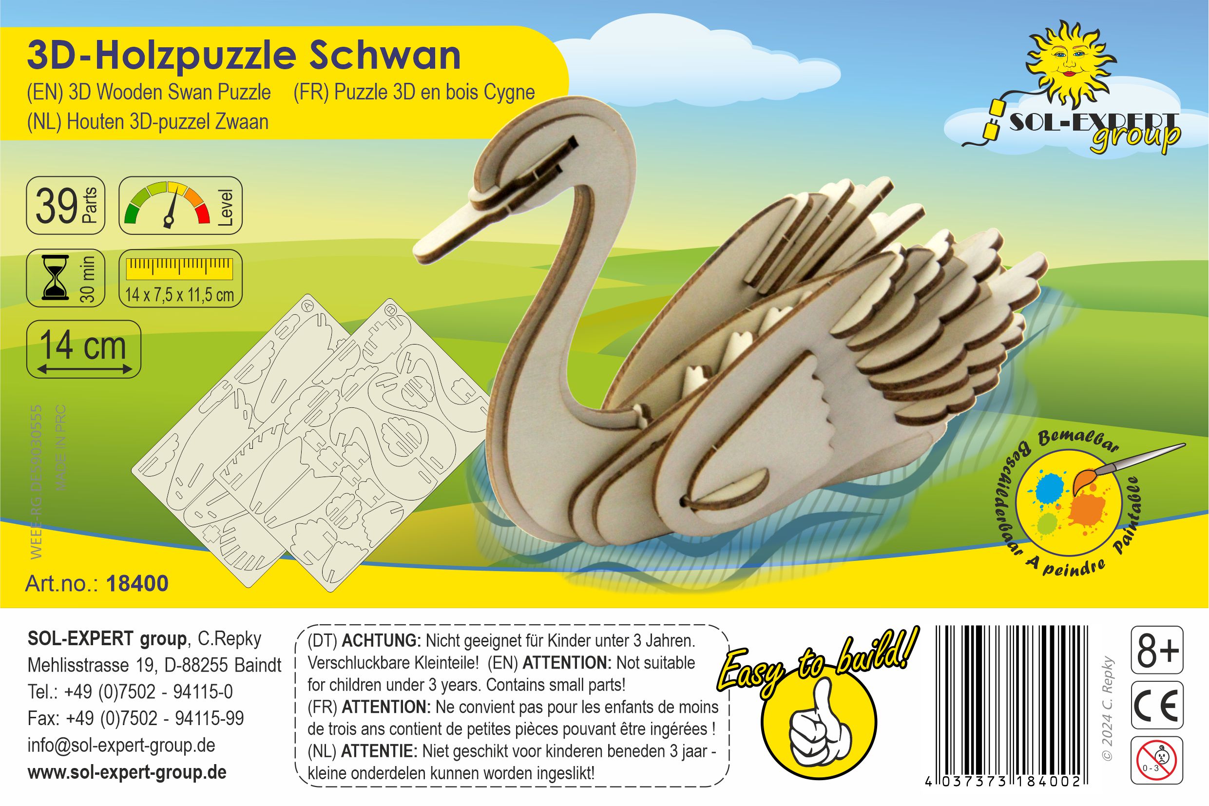 SOL-EXPERT 3D Holz Puzzle Schwan SOL-EXPERT 3D Holz Puzzle Schwan