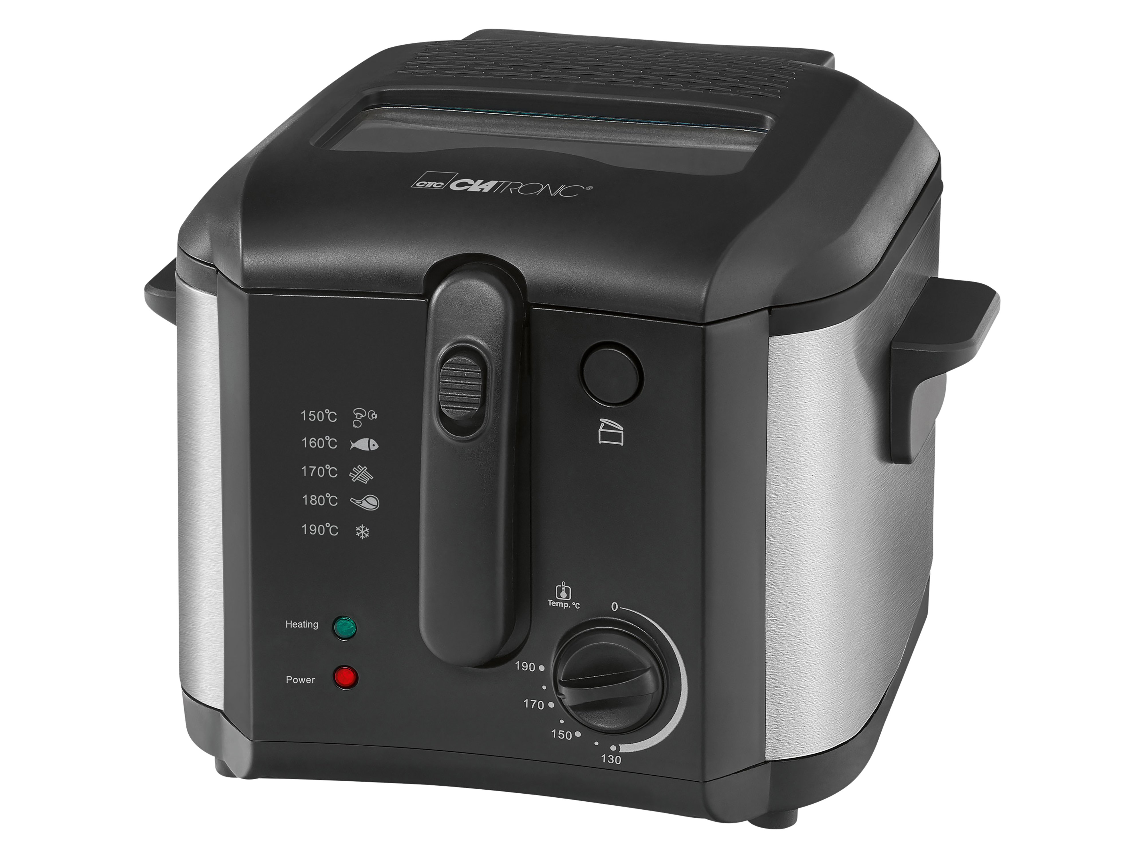 CLATRONIC Fritteuse 2,5L (Öl) FR 3649, antihaftbeschichtet, 1600W, schwarz