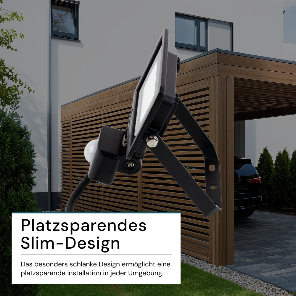 LUXULA LED-Fluter mit Bewegungsmelder, EEK: F, 10W, 1000lm, 3000K, schwarz LUXULA LED-Fluter mit Bewegungsmelder, EEK: F, 10W, 1000lm, 3000K, schwarz