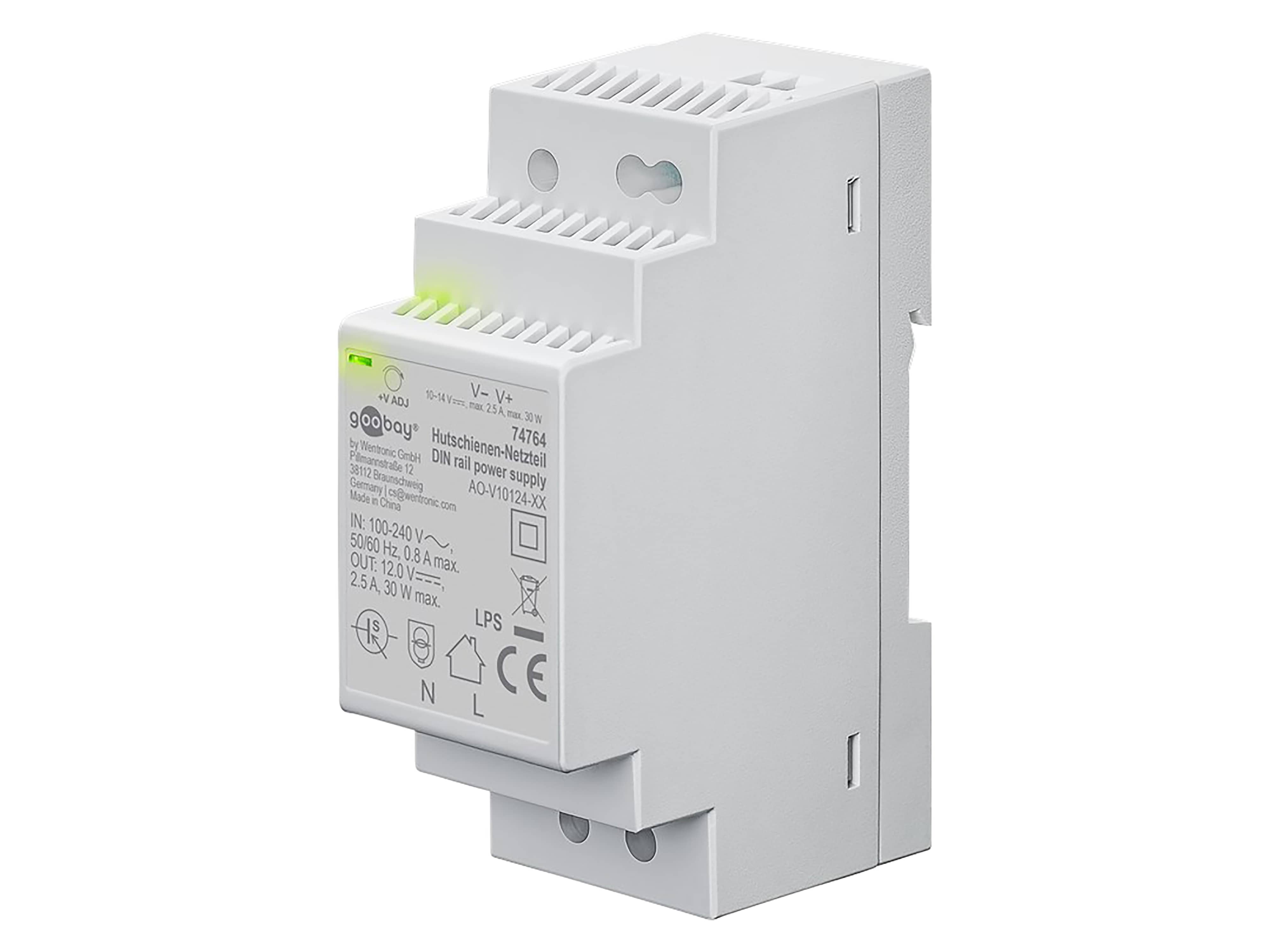 GOOBAY Hutschienen-Netzteil 74764, 12 V, 2,5 A, 30 W GOOBAY Hutschienen-Netzteil 74764, 12 V, 2,5 A, 30 W