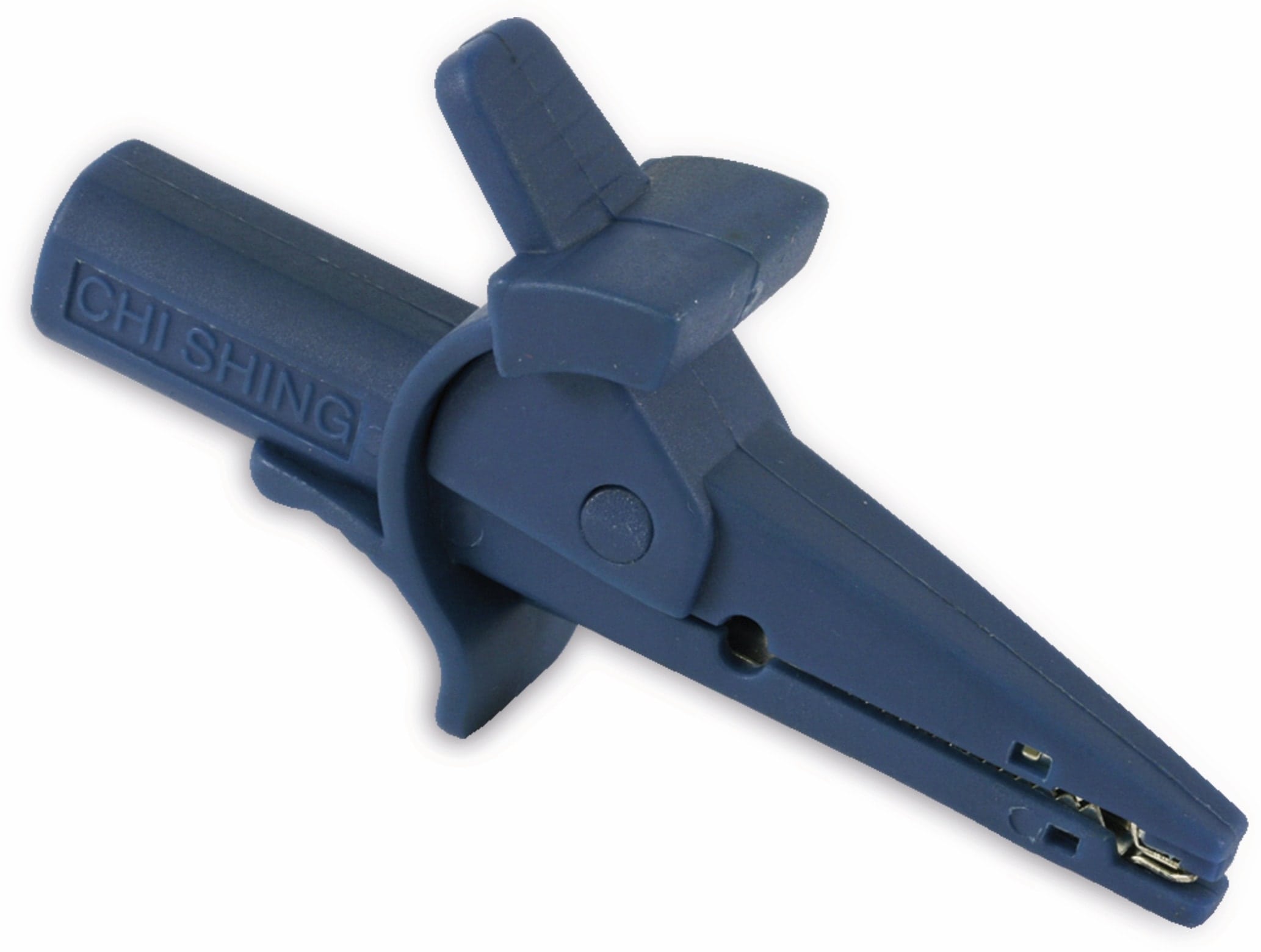 Krokodilklemme, 100 mm, 4 mm Labor-Sicherheitsbuchsen, blau Krokodilklemme, 100 mm, 4 mm Labor-Sicherheitsbuchsen, blau