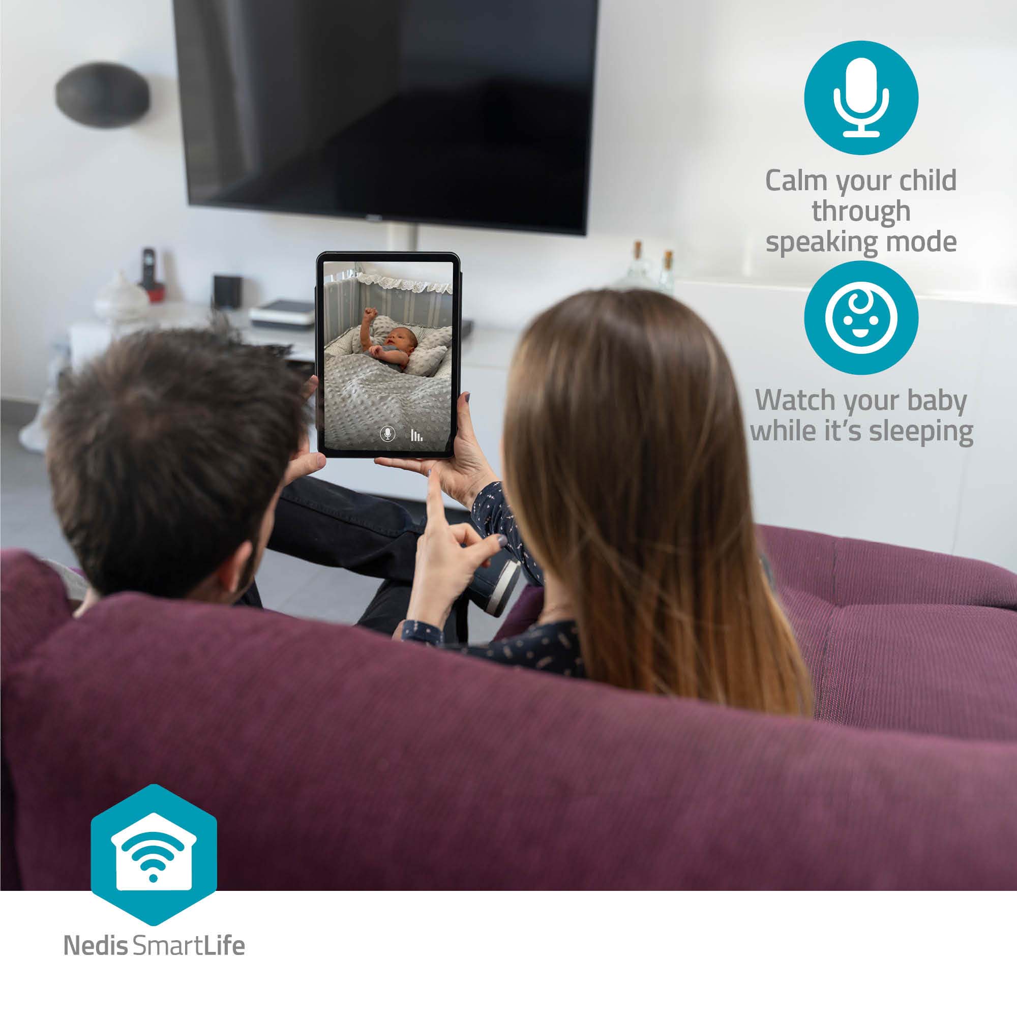 NEDIS Überwachungskamera SmartLife, WIFICI12CWT, Innen, Wi-Fi, weiß