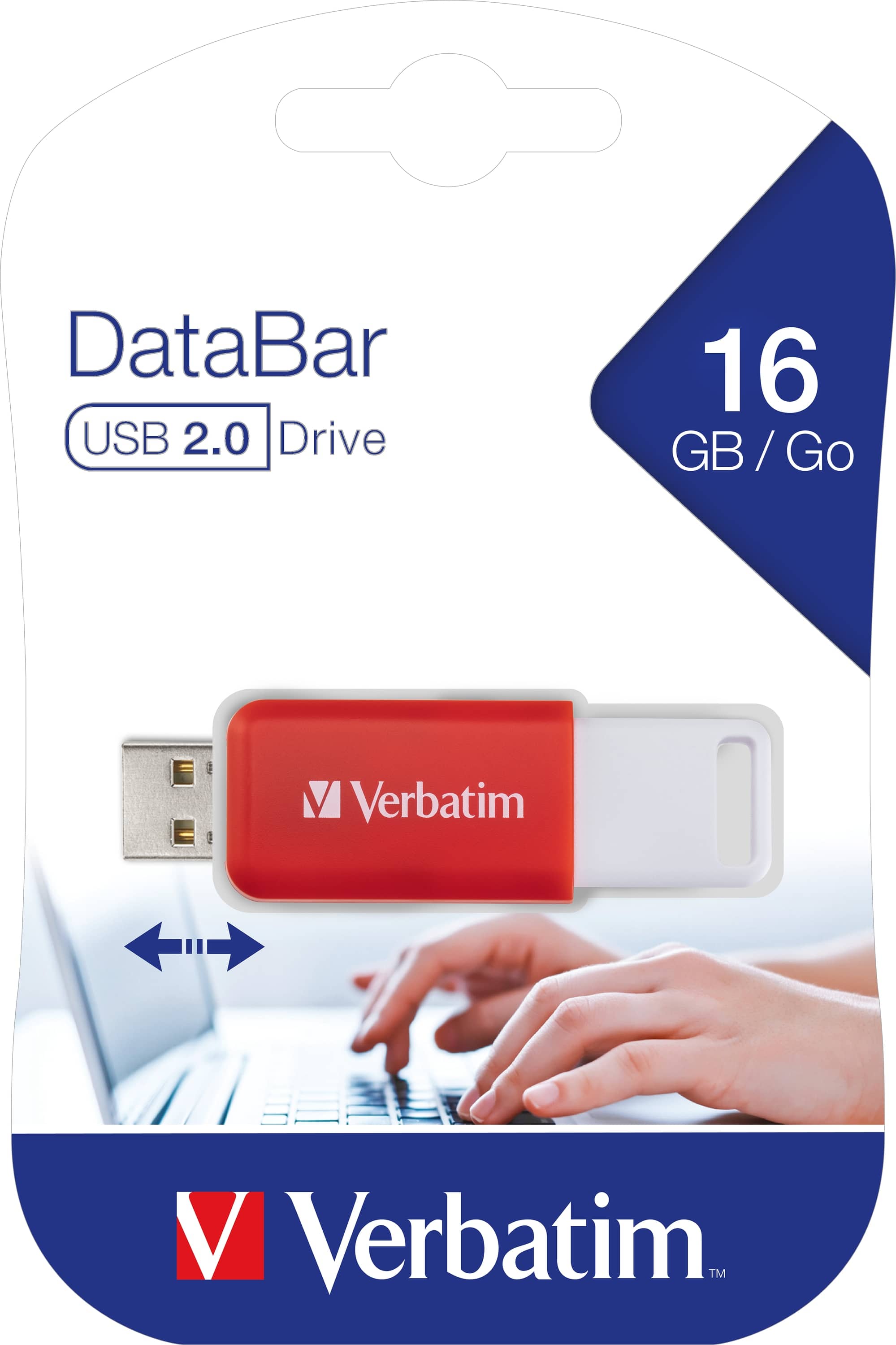 VERBATIM USB-Stick DataBar 49453 USB 2.0 16GB rot VERBATIM USB-2.0-Stick Databar 16GB