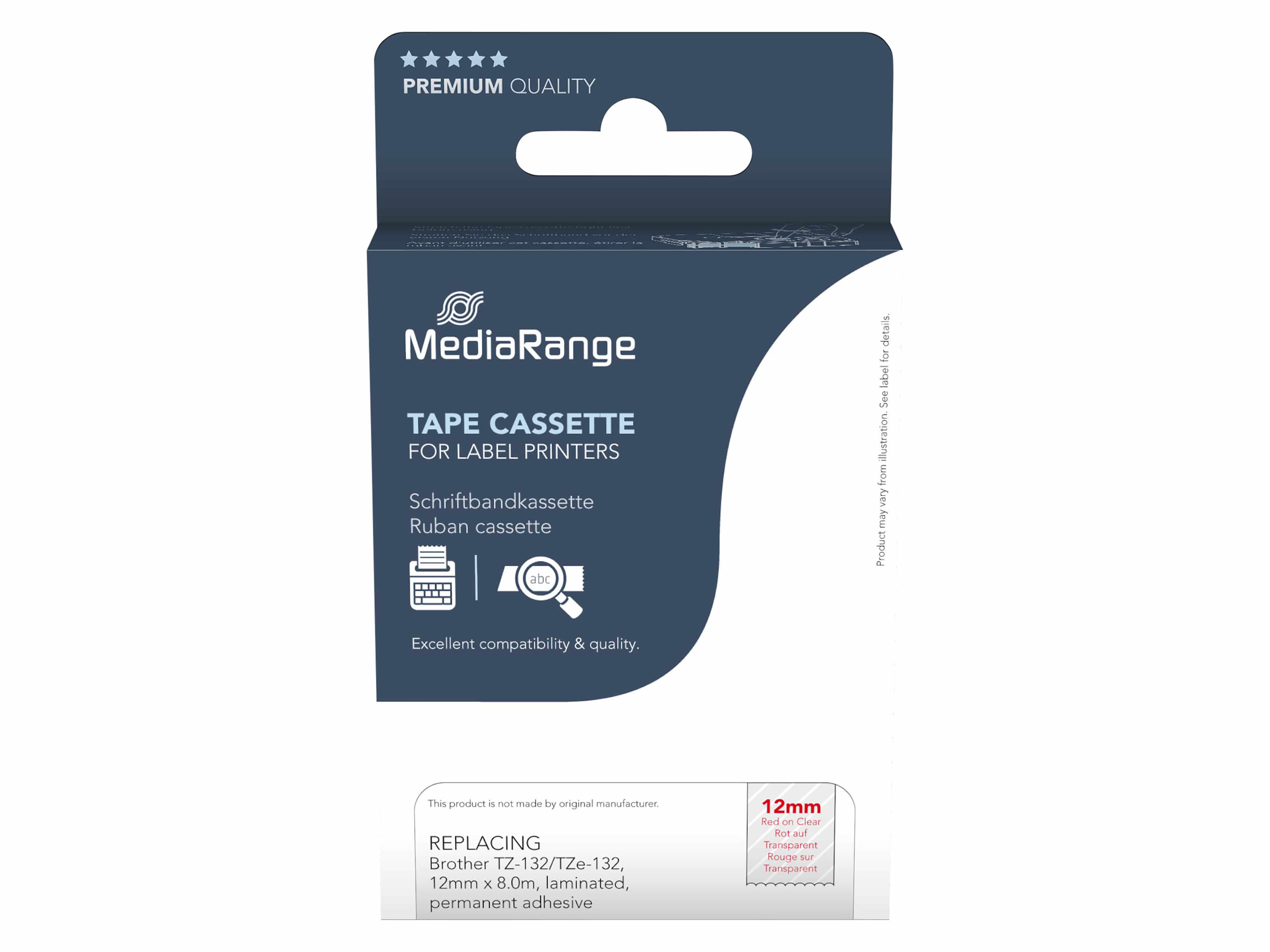 MEDIARANGE Schriftband MRBTZ132, ersetzt Brother TZ-132/TZe-132 MEDIARANGE Schriftband MRBTZ132, ersetzt Brother TZ-132/TZe-132