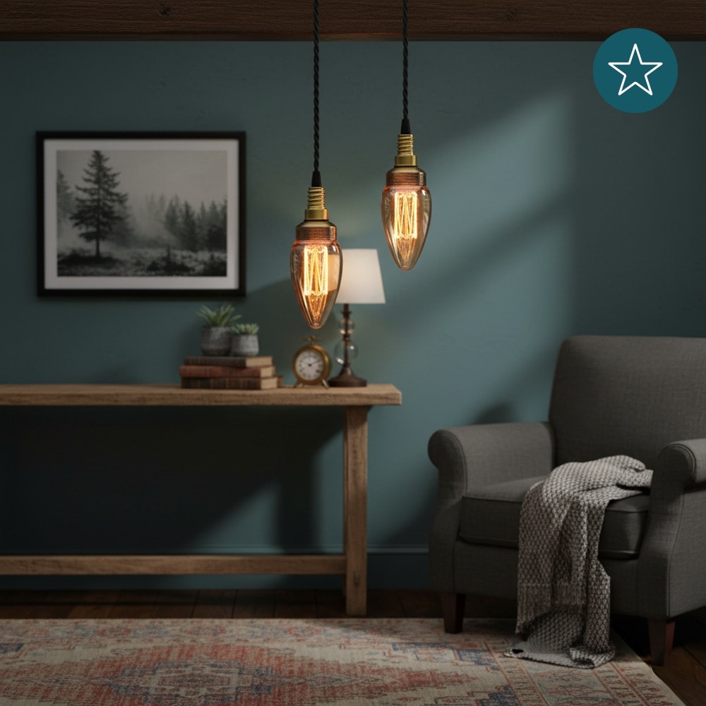 LUXULA LED-Filament-Lampe,, Vintage Kerze, E14, 2,3W, 65lm, 1800K LUXULA LED-Filament-Lampe,, Vintage Kerze, E14, 2,3W, 65lm, 1800K