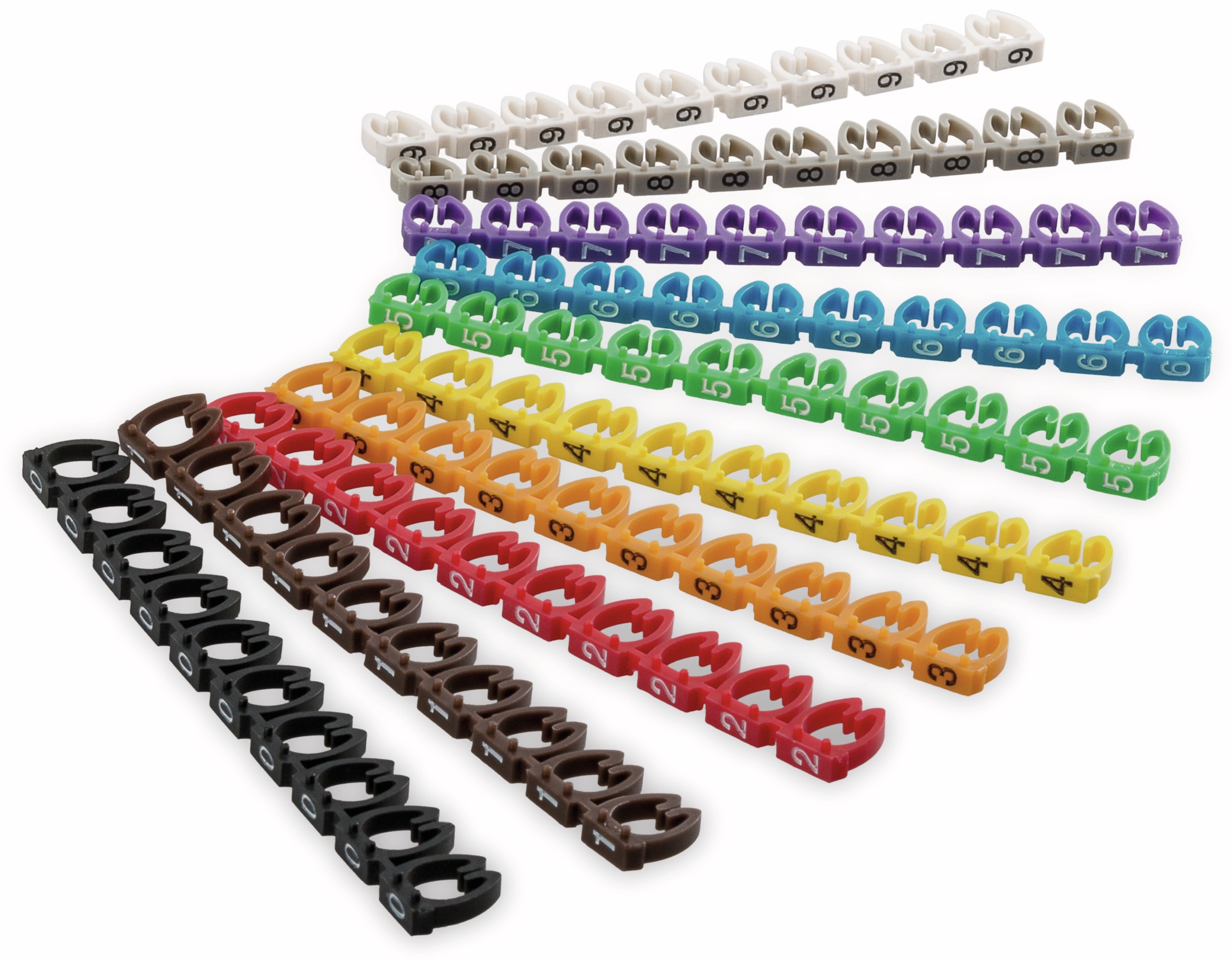 GOOBAY Kabelmarker-Clips "Ziffern 0-9", für Kabeldurchmesser bis 6 mm, 100 St. GOOBAY Kabelmarker-Clips "Ziffern 0-9", für Kabeldurchmesser bis 6 mm, 100 St.