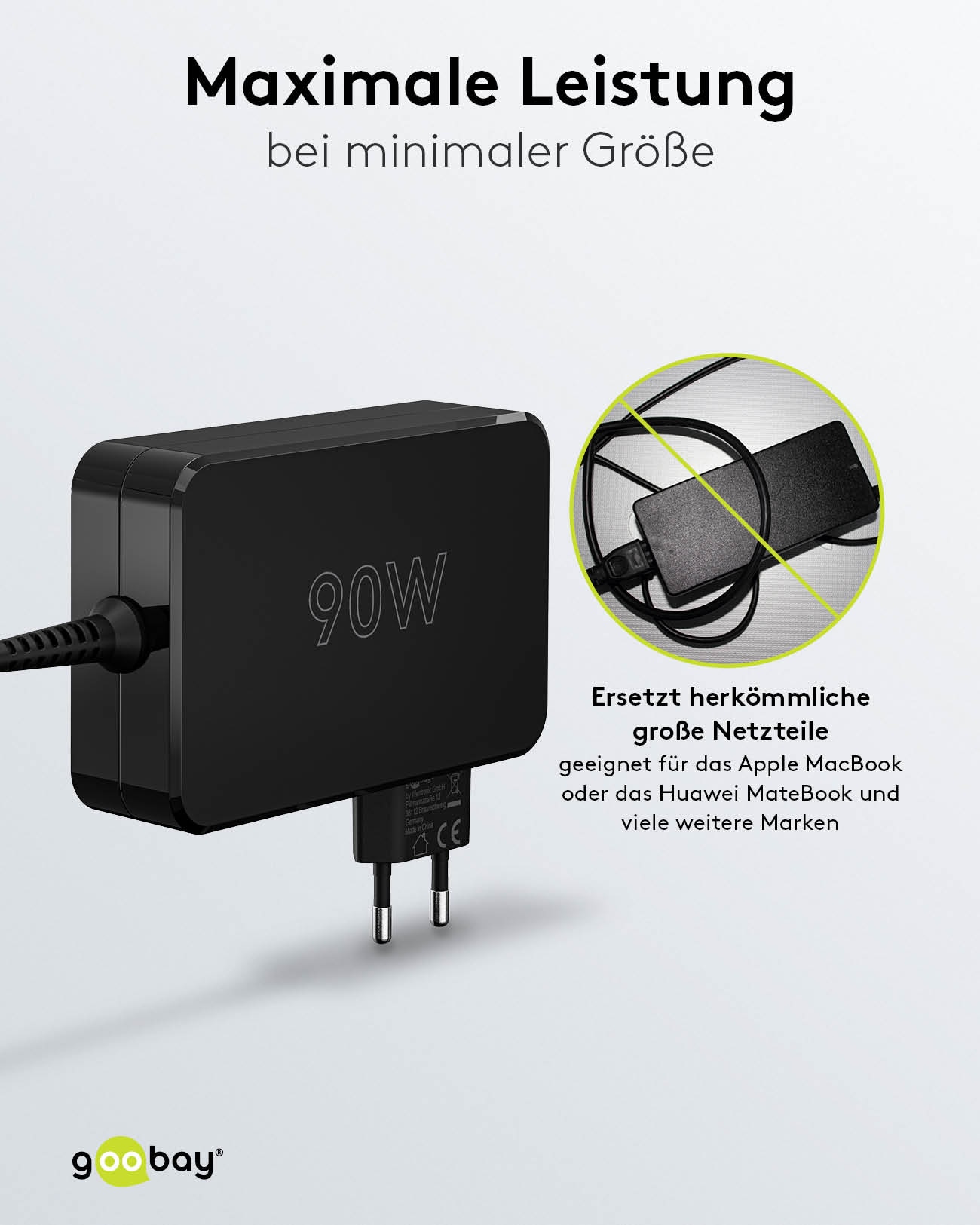GOOBAY USB-Lader 65420, für Laptops, USB-C, 90 W