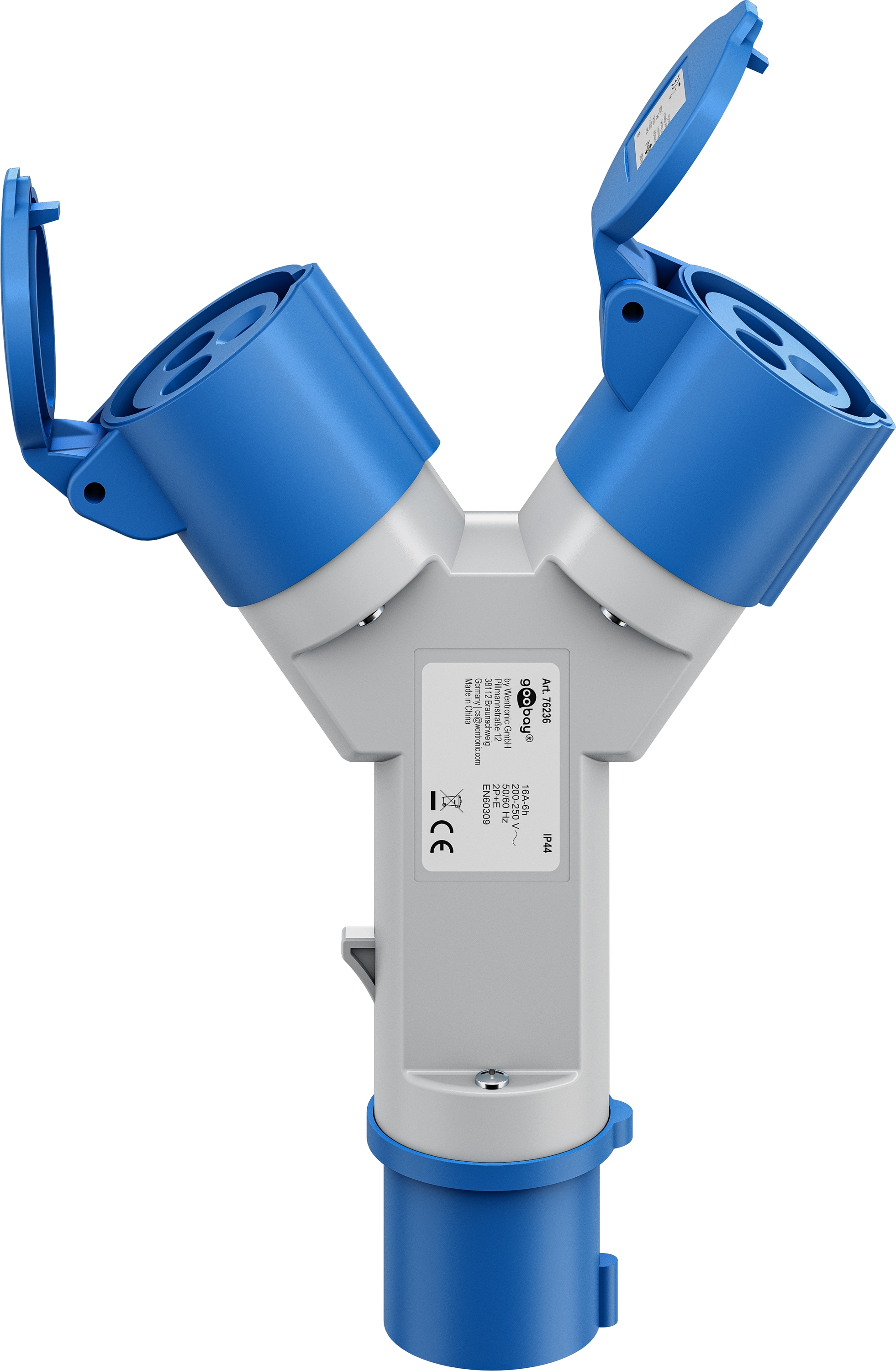 GOOBAY CEE-Adapter Y, 76236, Stecker zu 2x Kupplung GOOBAY CEE-Adapter Y, 76236, Stecker zu 2x Kupplung