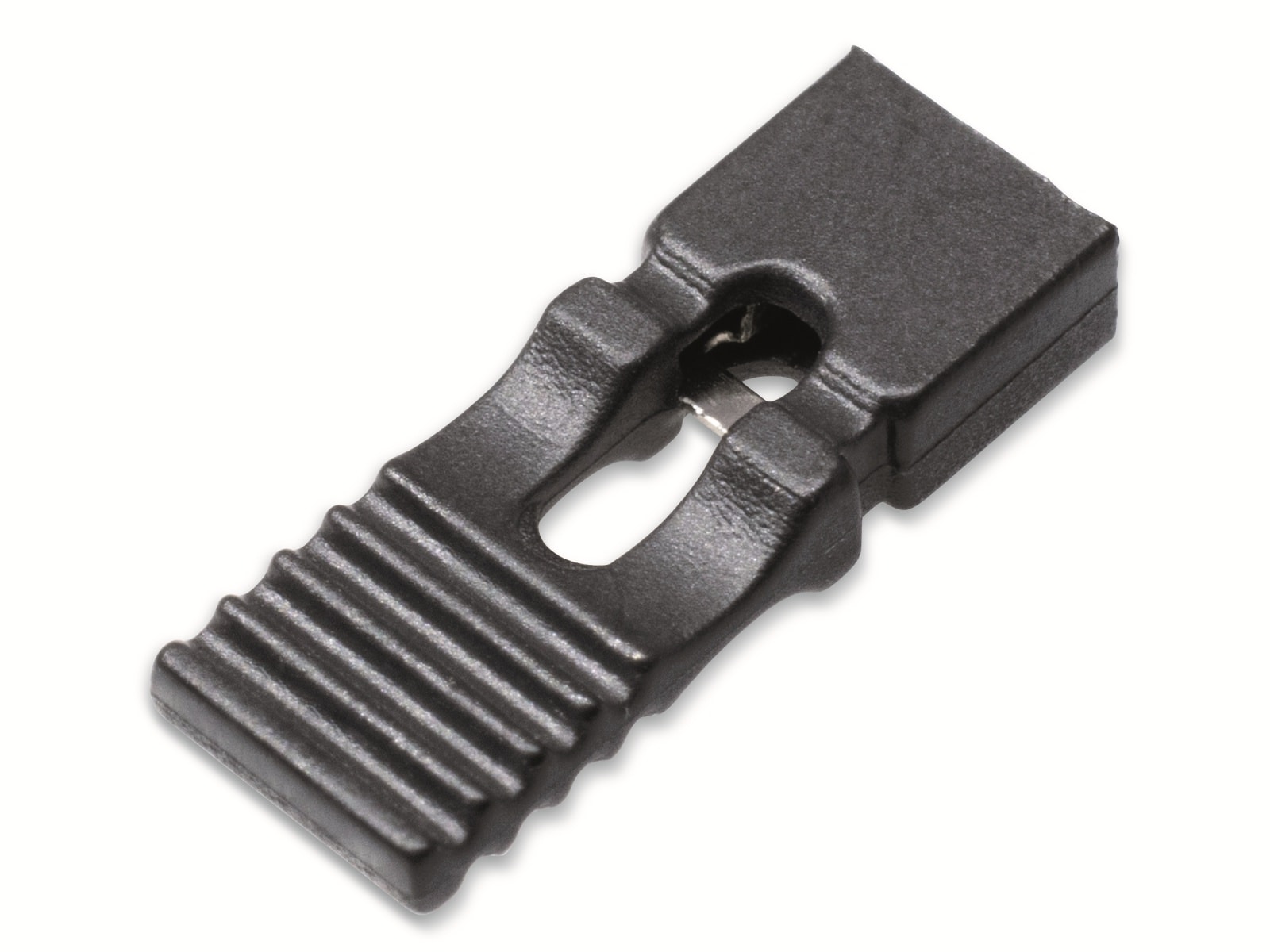 Kurzschlussbrücke / Jumper, schwarz, 2,54 mm, mit Grifflasche, 2 Pol Kurzschlussbrücke / Jumper, schwarz, 2,54 mm, mit Grifflasche, 2 Pol