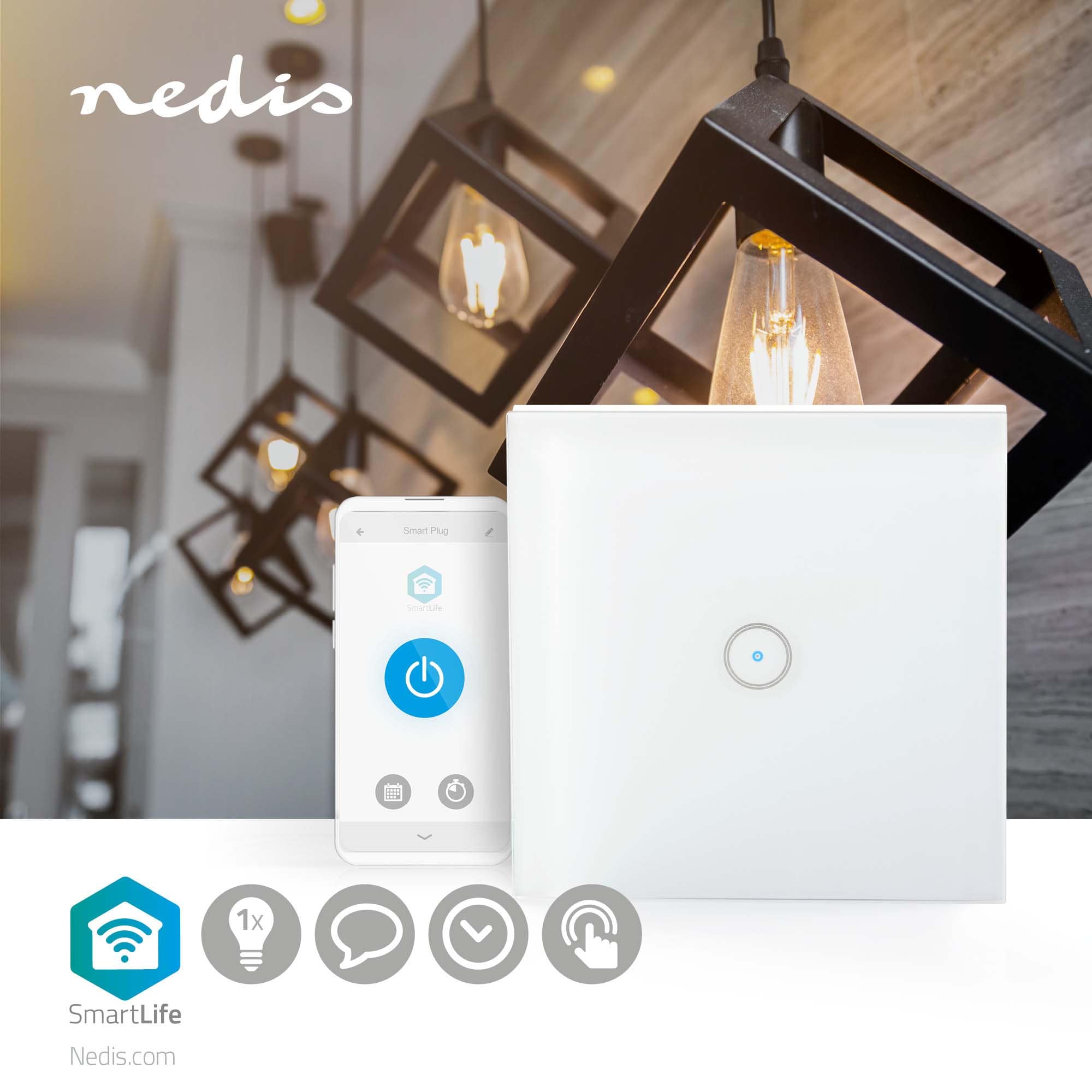 NEDIS Wandschalter SmartLife, single, weiß NEDIS Wandschalter SmartLife, single, weiß