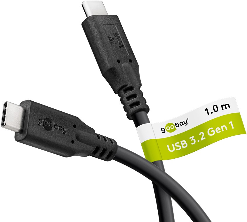 GOOBAY USB-C Kabel 74726 USB3.2 60W 1m schwarz 5 Gbit/s GOOBAY USB-C Kabel 74726 USB3.2 60W 1m schwarz 5 Gbit/s