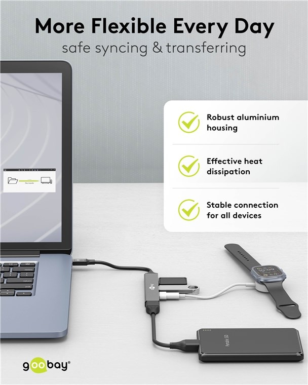GOOBAY USB-C Hub 74457 Slim 4 Port USB-C auf USB-A GOOBAY USB-C Hub 74457 Slim 4 Port USB-C auf USB-A