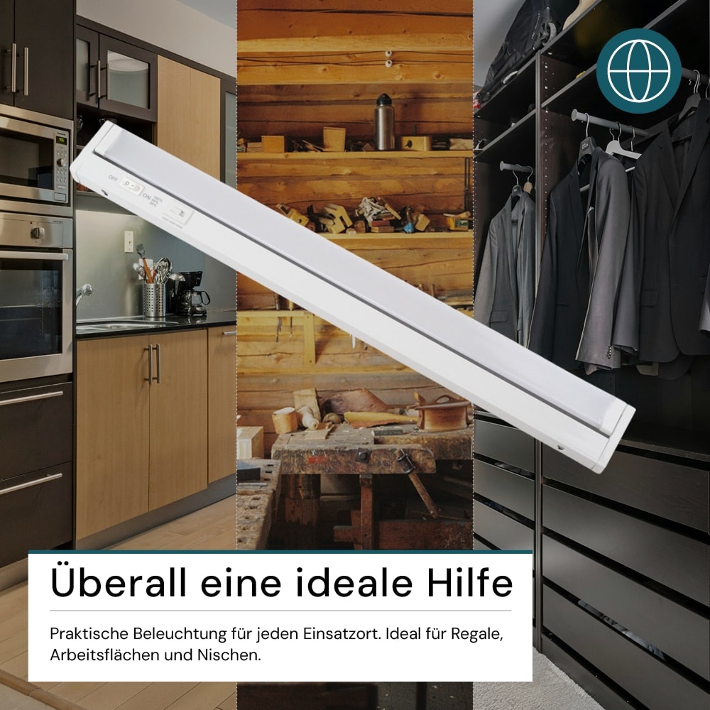 LUXULA LED-Unterbauleuchte, 8W, EEK: F, 800lm, CCT, IP20, dimmbar, weiß, 55 cm LUXULA LED-Unterbauleuchte, 8W, EEK: F, 800lm, CCT, IP20, dimmbar, weiß, 55 cm