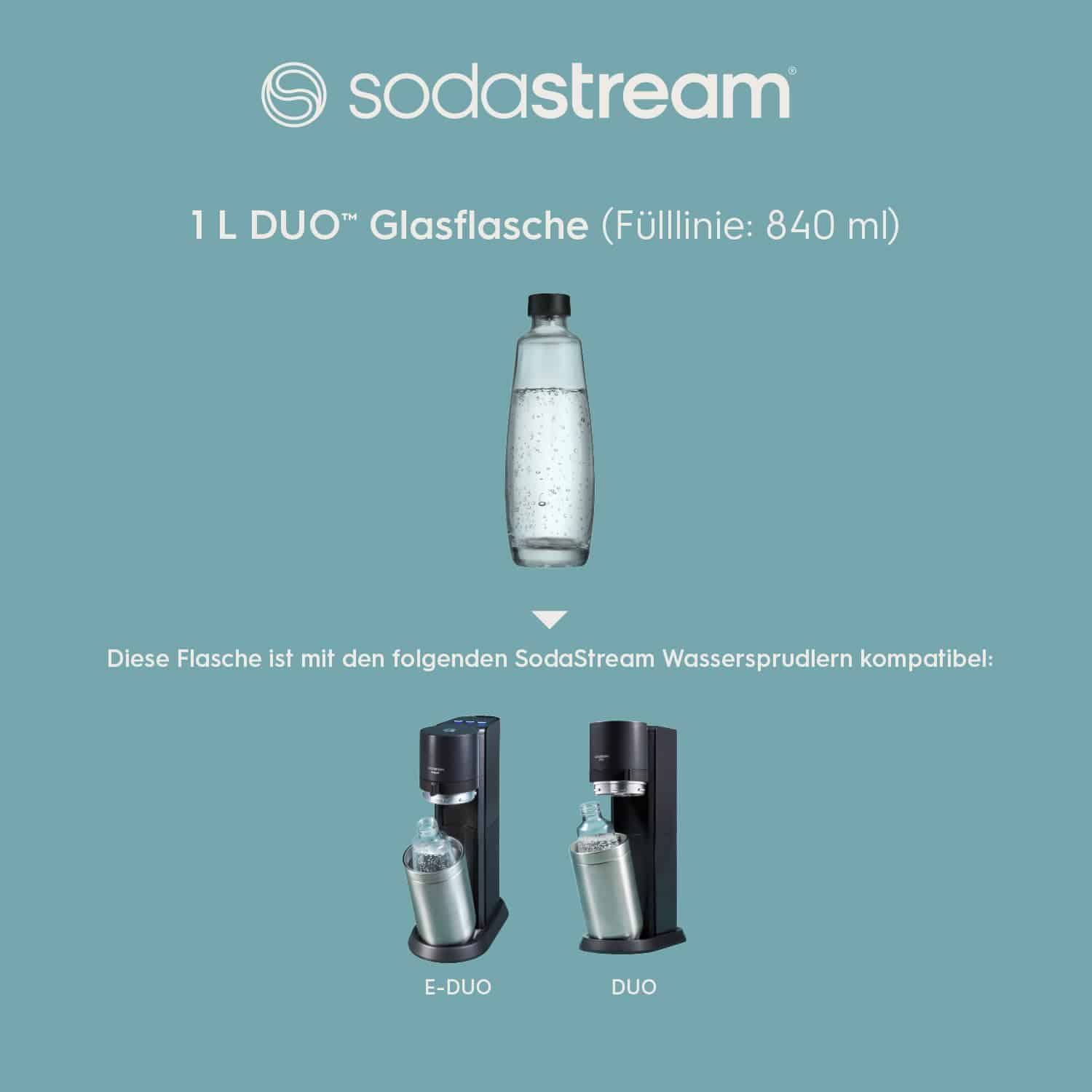 SODASTREAM Glaskaraffe Duo, 1 L, 2 Stück SODASTREAM Glaskaraffe Duo, 1 L, 2 Stück