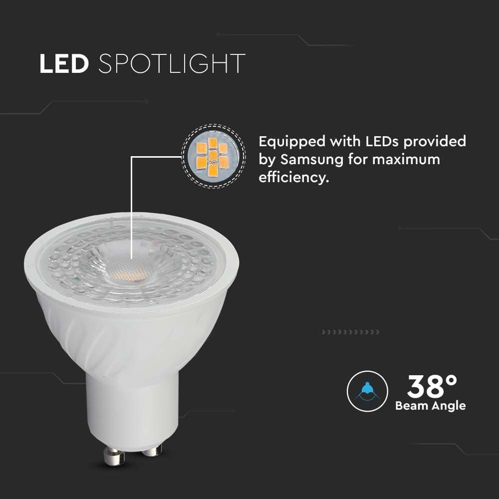 V-TAC LED-Lampe VT-21194, EEK: F, 6W, 445lm, 6500k, GU10, 110°