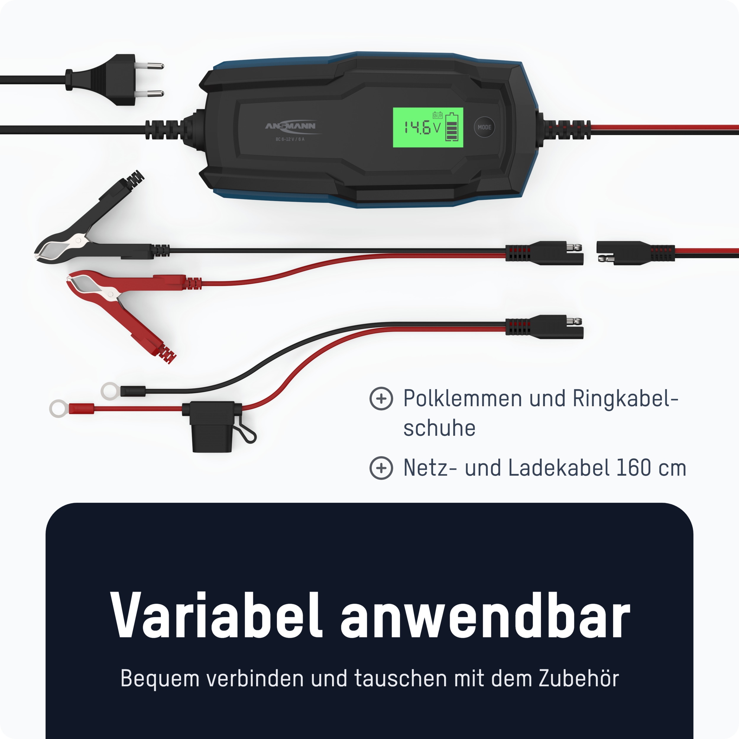 ANSMANN Autobatterie-Ladegerät, 1001-0145, Bleiladegerät, BC 6...12 V-, 6 A ANSMANN Autobatterie-Ladegerät, 1001-0145, Bleiladegerät, BC 6...12 V-, 6 A