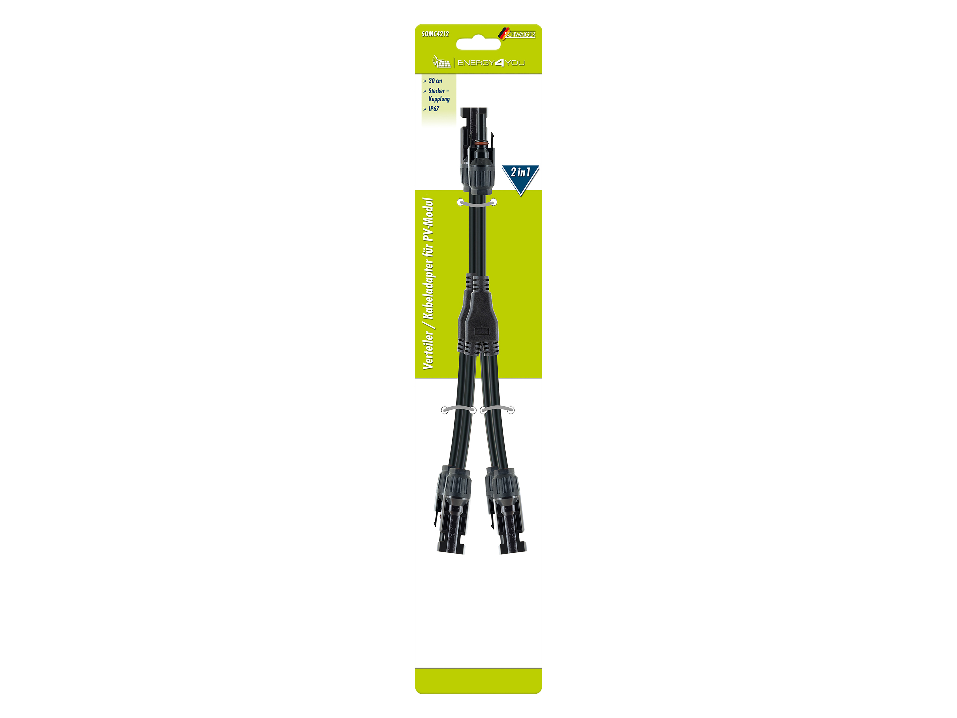 SCHWAIGER Solar Verteiler/Kabeladapter 2in1, SOMC4212, 20 cm SCHWAIGER Solar Verteiler/Kabeladapter 2in1, SOMC4212, 20 cm