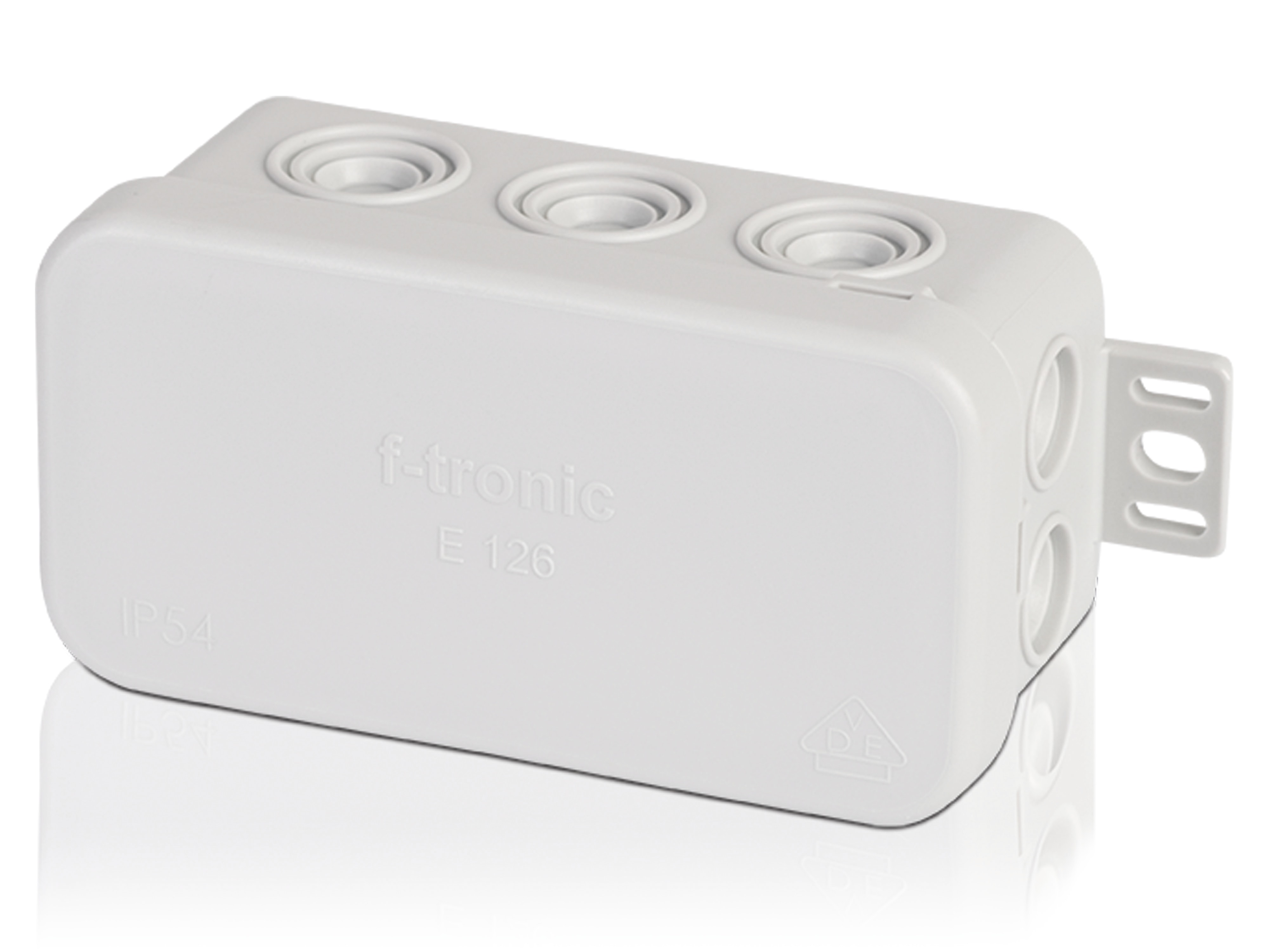 F-TRONIC Verteilerdose, 85x44x40 mm, 10 Einführungen, grau, 10 Stück F-TRONIC Verteilerdose, 85x44x40 mm, 10 Einführungen, grau, 10 Stück
