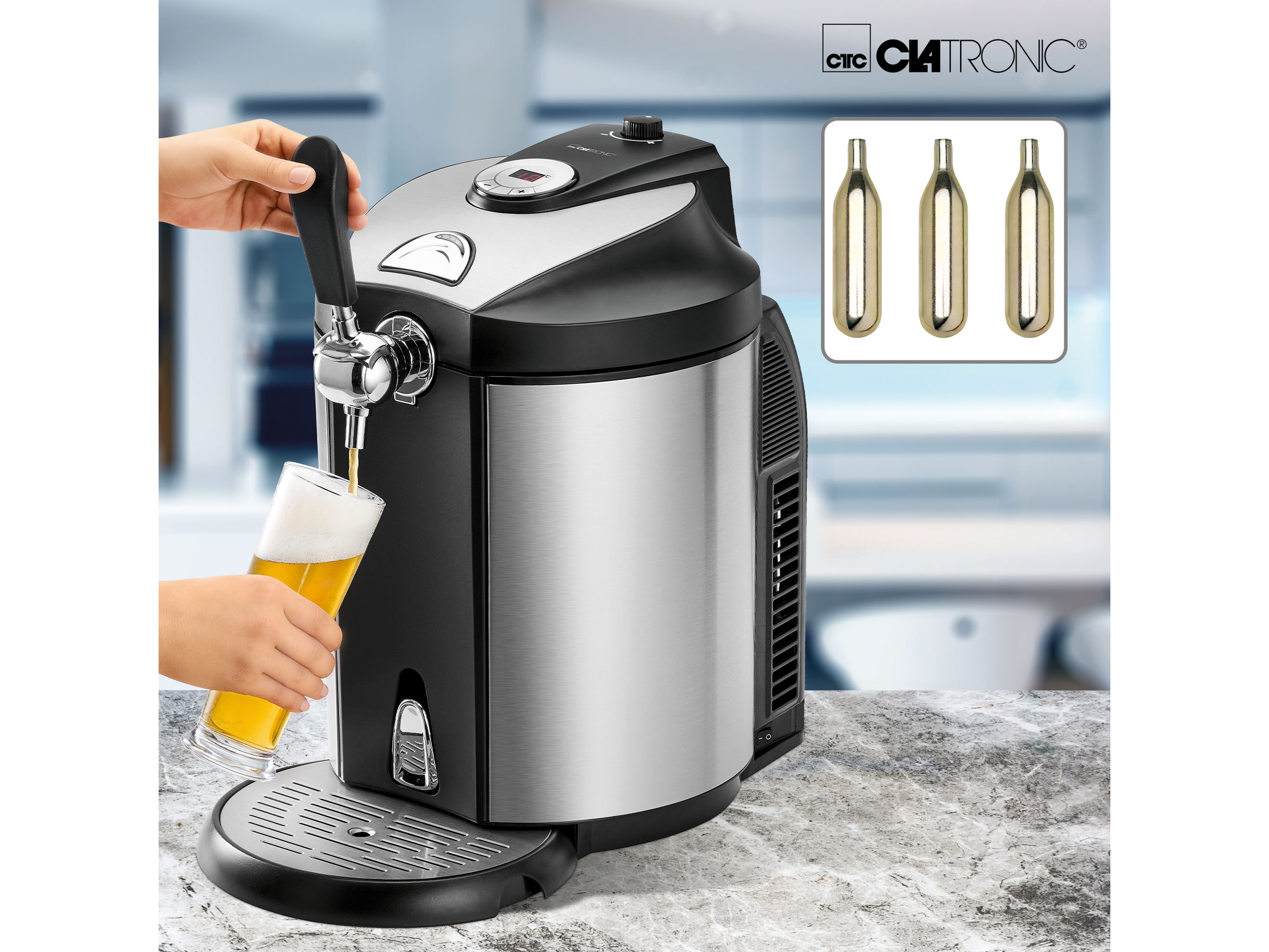 CLATRONIC Bierzapfanlage BZ 3740 inox, für 5 L Bierfässer CLATRONIC Bierzapfanlage BZ 3740 inox, für 5 L Bierfässer
