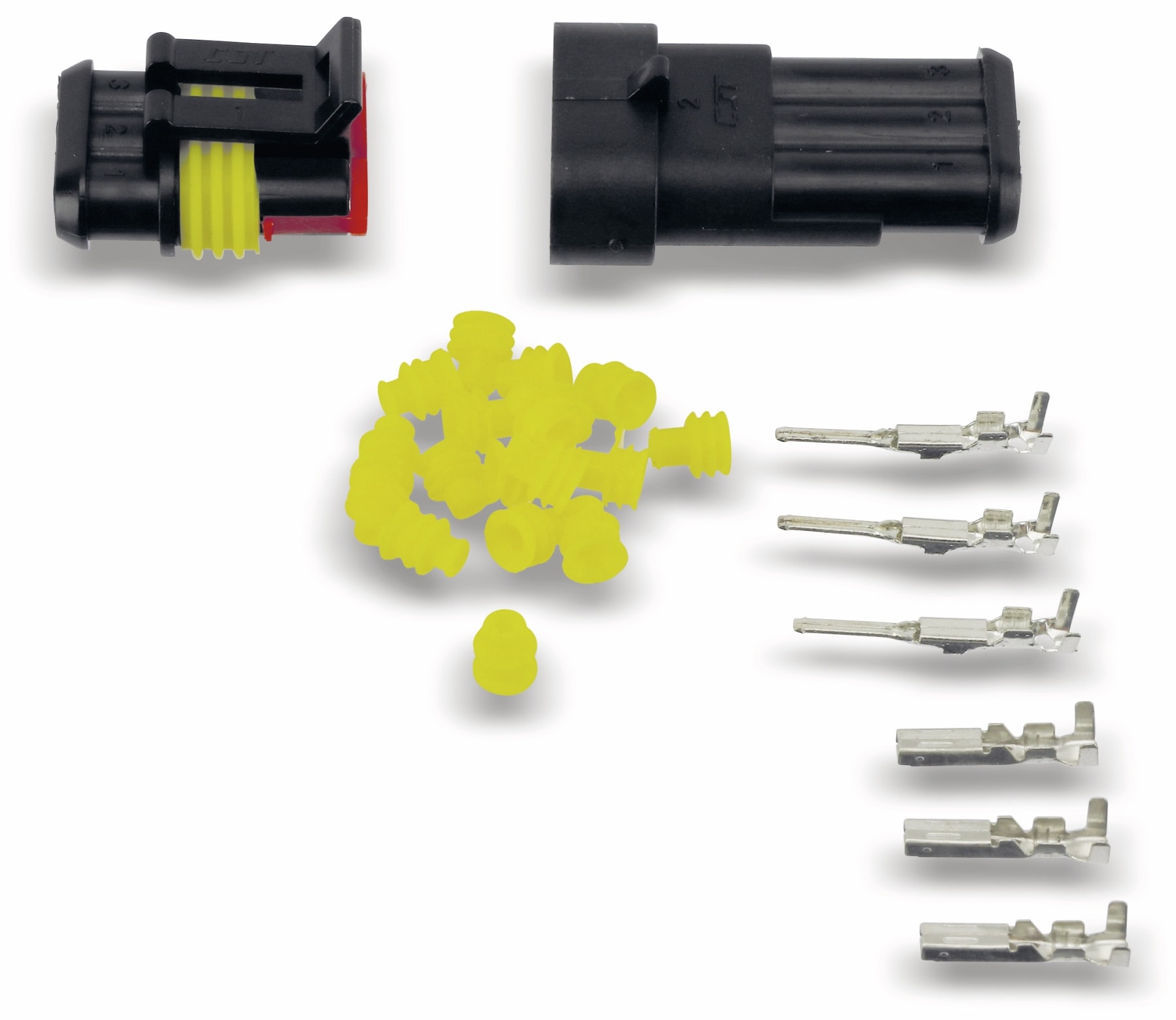 Wasserdichtes Steckverbinder-Set, IP65, 3-polig Wasserdichtes Steckverbinder-Set, IP65, 3-polig