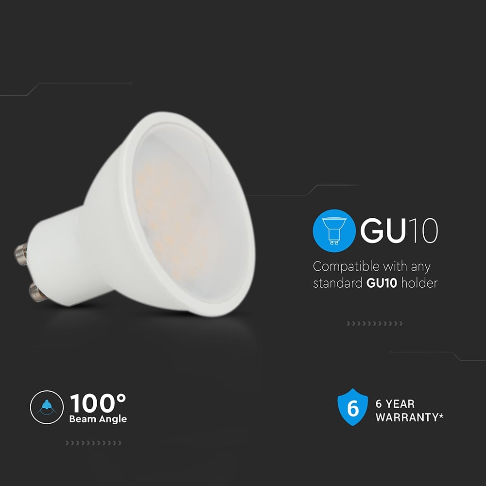 V-TAC LED-Lampe VT-205, GU10, 4,5W, 3000K, EEK: F, CREE Chip, 400lm, IP20 V-TAC LED-Lampe VT-205, GU10, 4,5W, 3000K, EEK: F, CREE Chip, 400lm, IP20