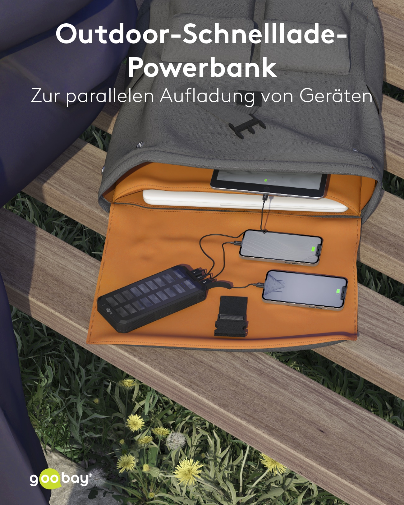GOOBAY Solar-Powerbank 53934, 20000mAh, Outdoor GOOBAY Solar-Powerbank 53934, 20000mAh, Outdoor