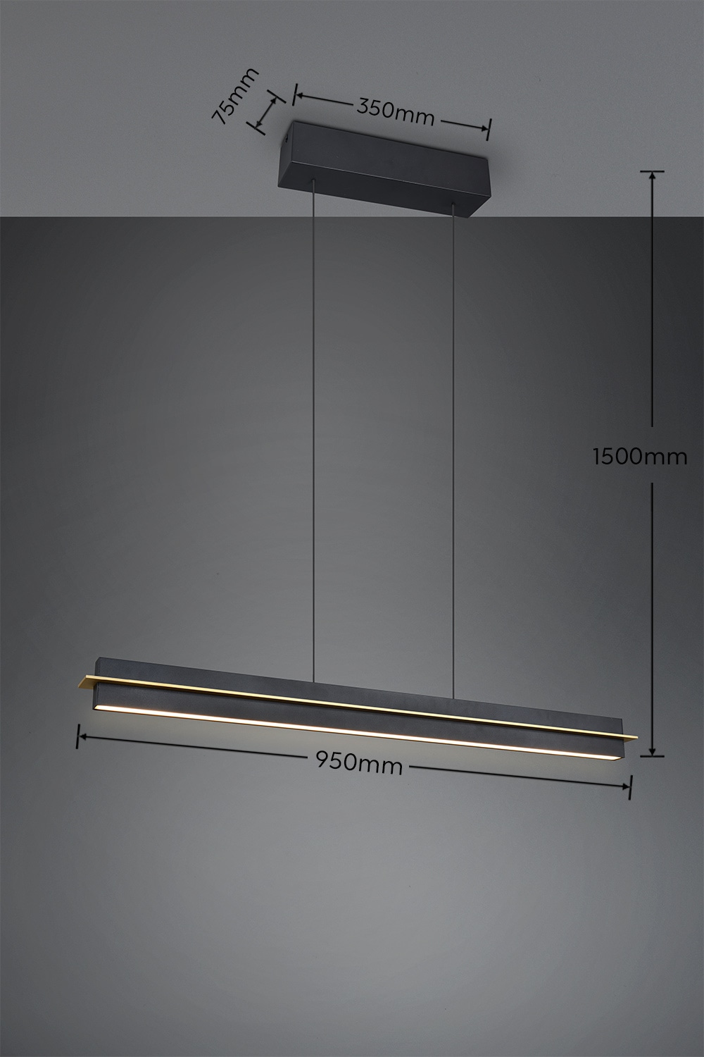 TRIO LED-Pendelleuchte EMERSON 346710180, 22 W, 2500 lm, schwarz TRIO LED-Pendelleuchte EMERSON 346710180, 22 W, 2500 lm, schwarz