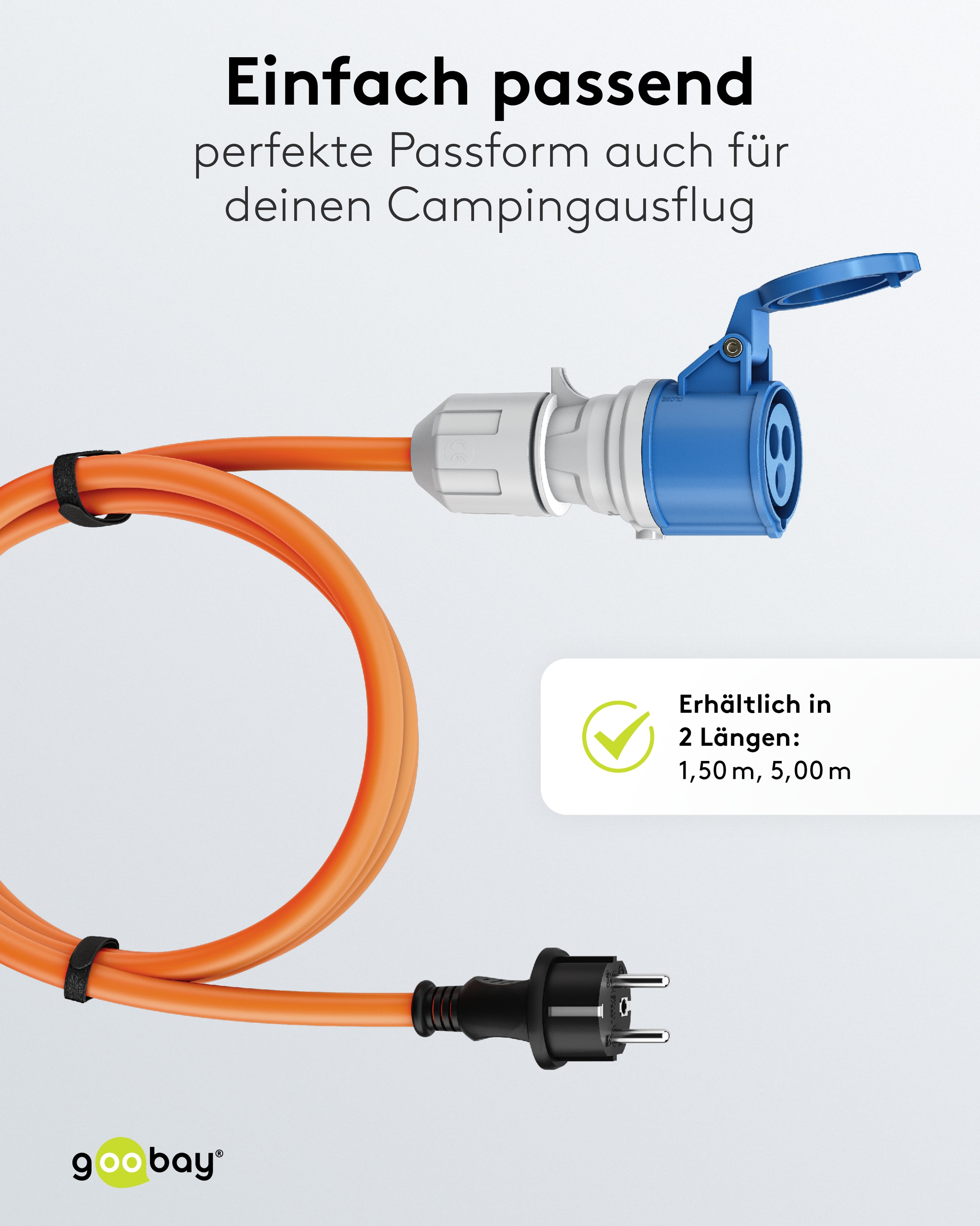 GOOBAY CEE-Adapterkabel 76185, 1,5 m, Stecker zu Schutzkontakt Stecker GOOBAY CEE-Adapterkabel 76185, 1,5 m, Stecker zu Schutzkontakt Stecker