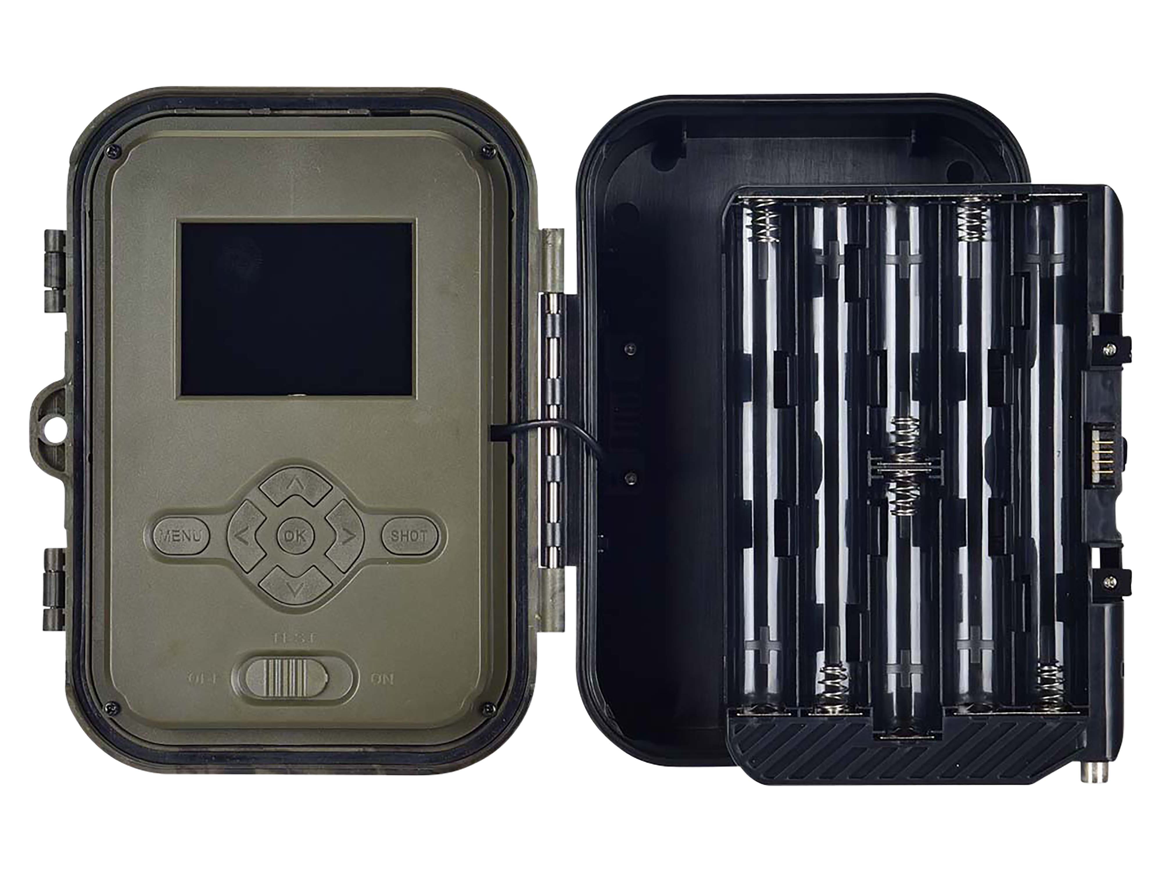 NEDIS Wildkamera WCAM280GN, 4K@10fps, 8 MPixel CMOS, IP65, Schwarz No-Glow IR, Nachtsicht, 25 m, 2,4" LCD