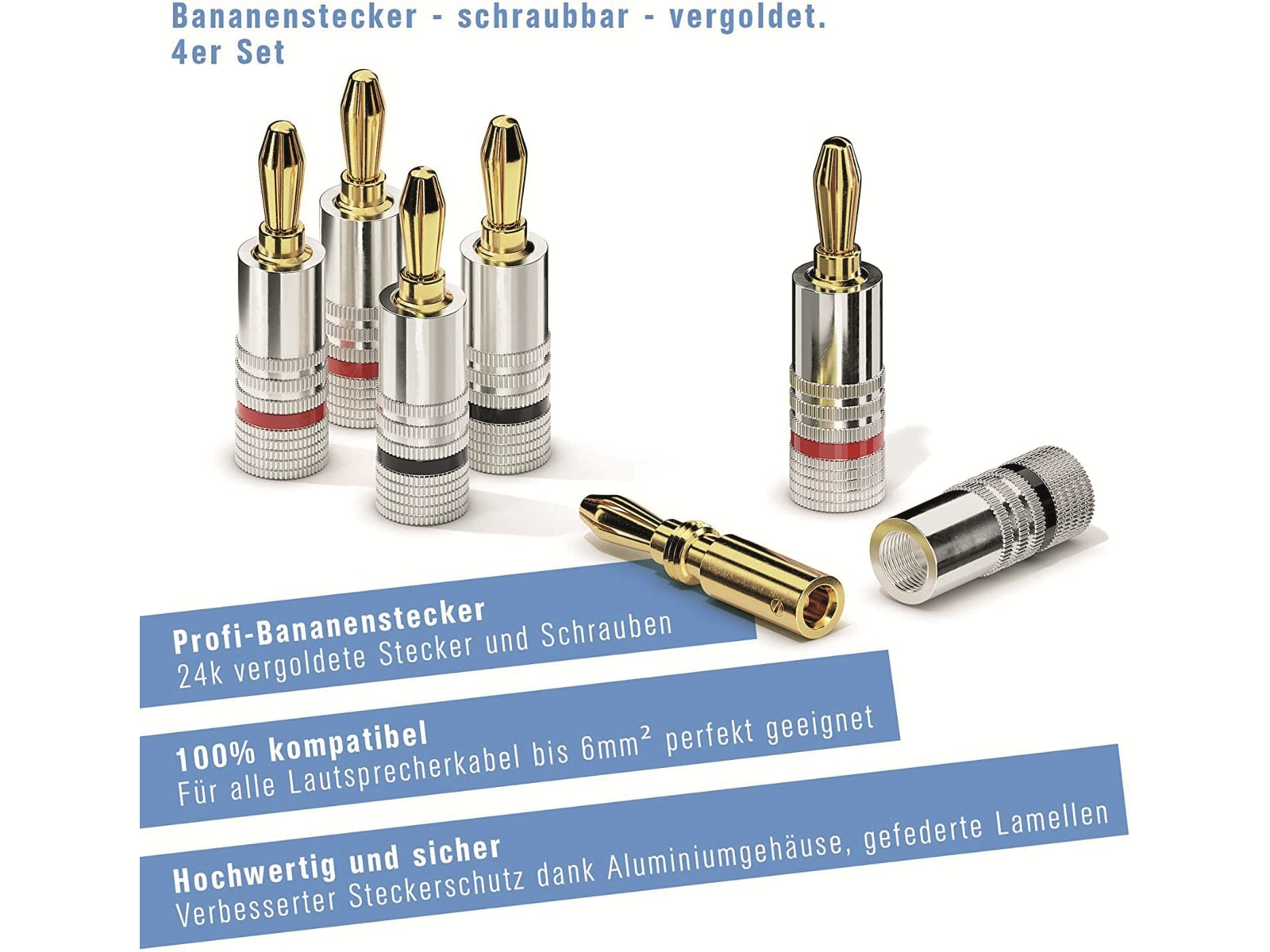 SONERO Bananenstecker-Set 4 Stück, schraubbar SONERO Bananenstecker-Set 4 Stück, schraubbar