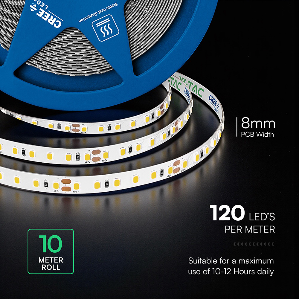 V-TAC LED-Stripe VT-2126236, 100W, EEK: F, 1000lm, 4000K, 120°, 24V, 10m