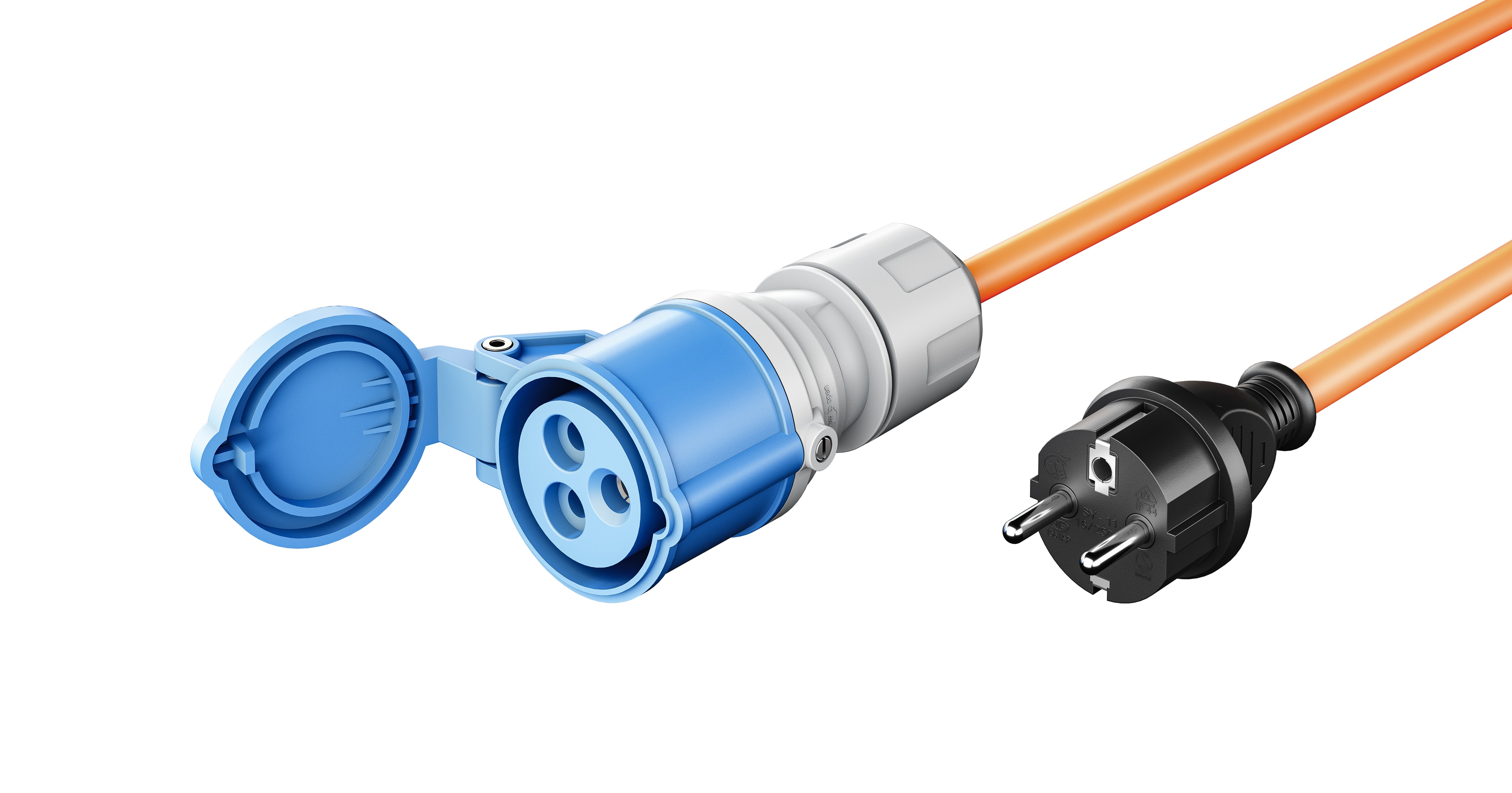 GOOBAY CEE-Adapterkabel 76185, 1,5 m, Stecker zu Schutzkontakt Stecker