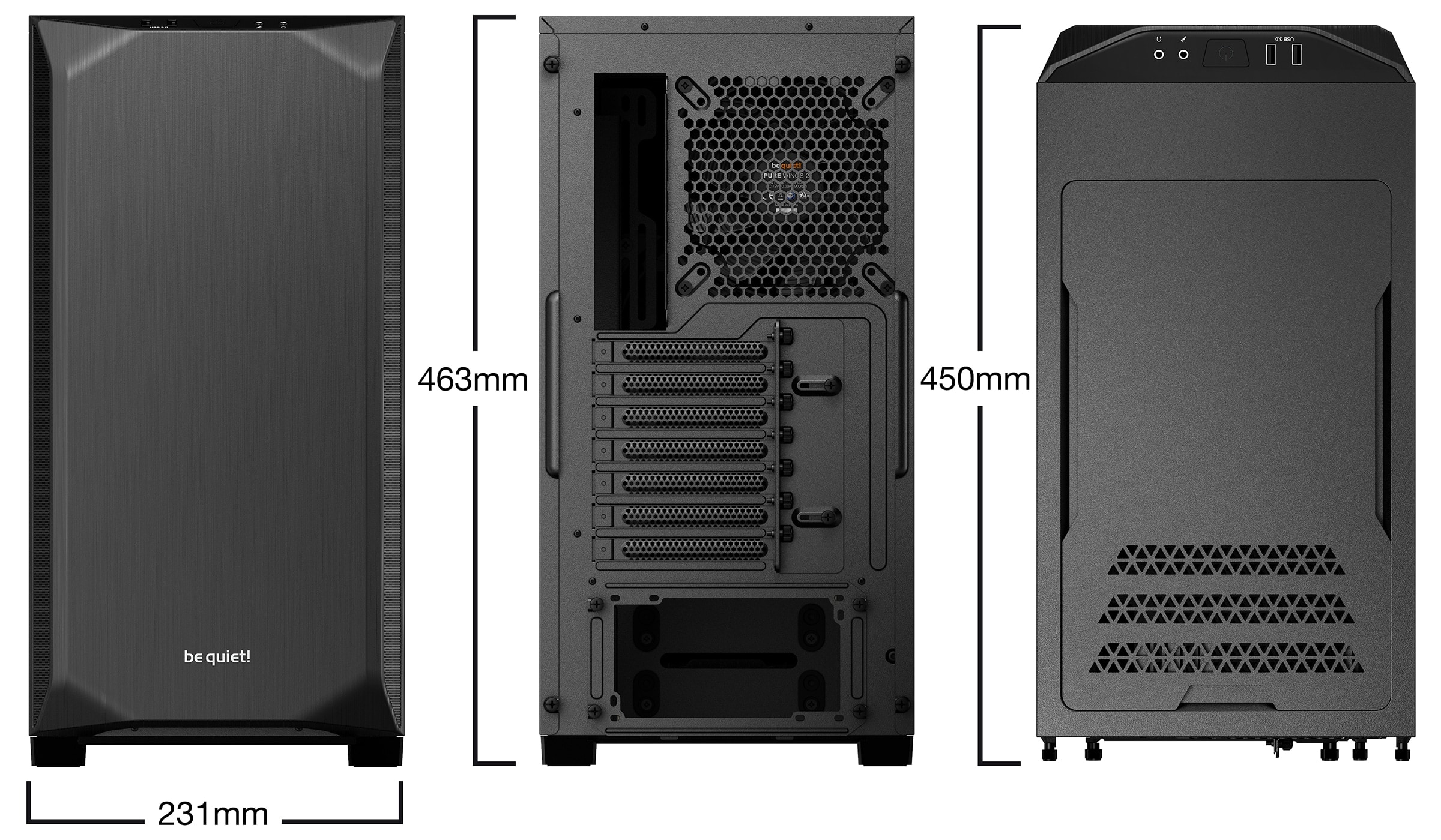 BE QUIET! Midi Tower Pure Base 500 Window Black BE QUIET! Midi Tower Pure Base 500 Window Black