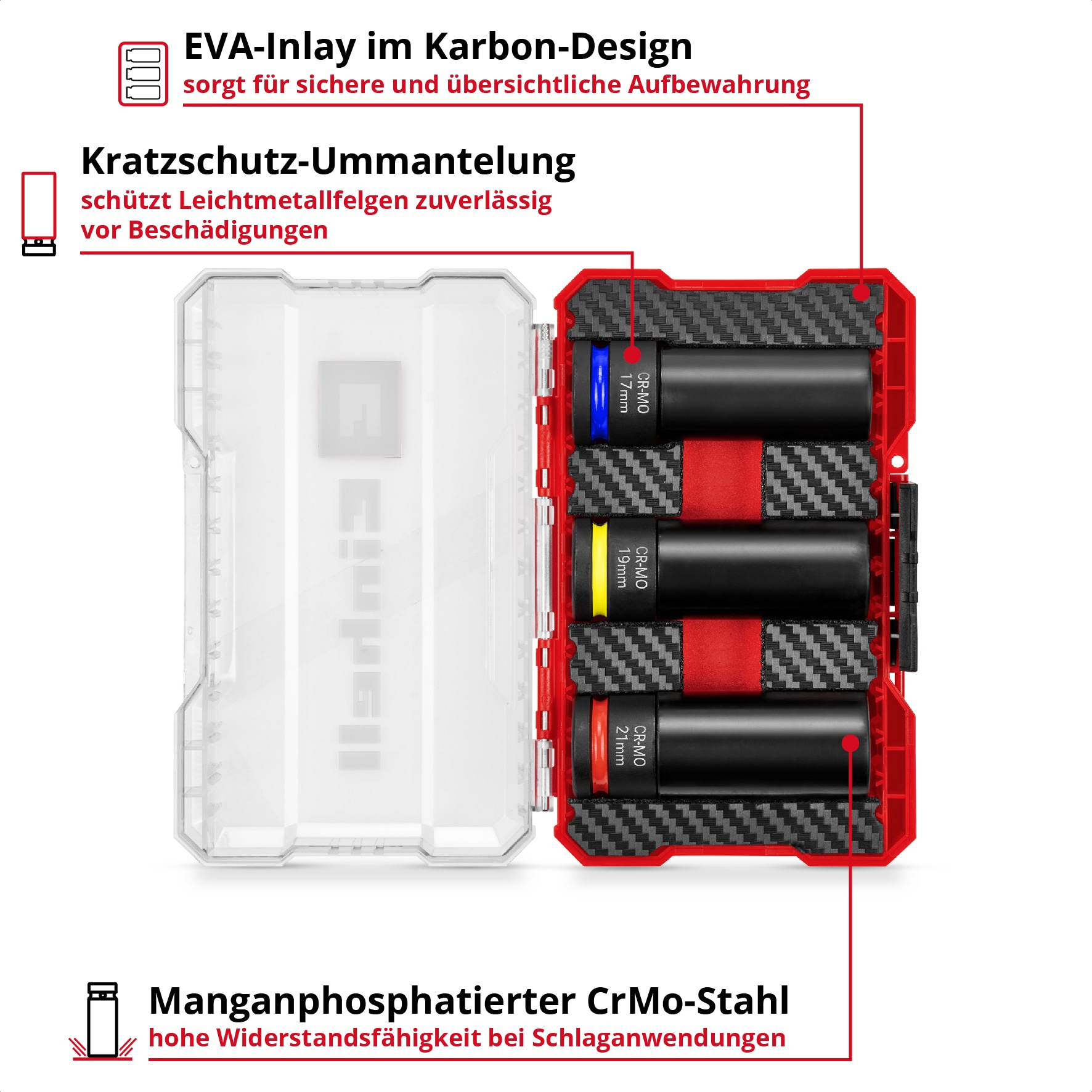 EINHELL Impact Stecknuss-Set, 109263, 3-teilig EINHELL Impact Stecknuss-Set, 109263, 3-teilig