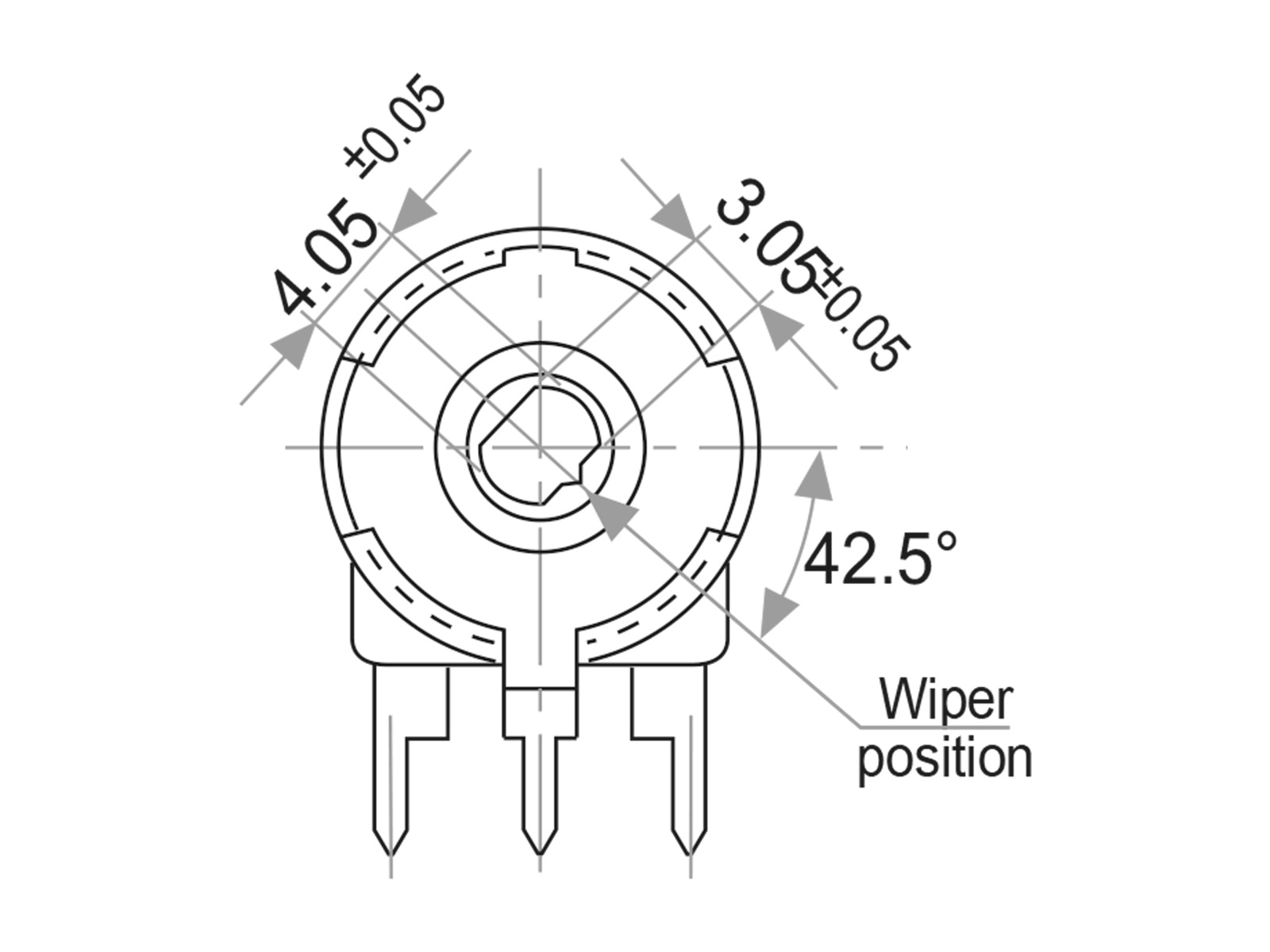 PIHER Potentiometer PT-15NH05, 25 KΩ, stehend PIHER Potentiometer PT-15NH05, 25 KΩ, stehend