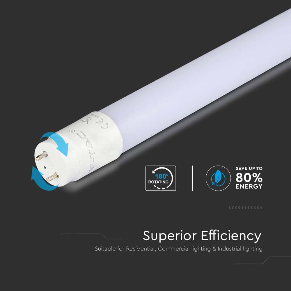 V-TAC LED-Röhre VT-062, T8, G13, EEK: E, 7,5 W, 850 lm, 6500 K, 600 mm V-TAC LED-Röhre VT-062, T8, G13, EEK: E, 7,5 W, 850 lm, 6500 K, 600 mm