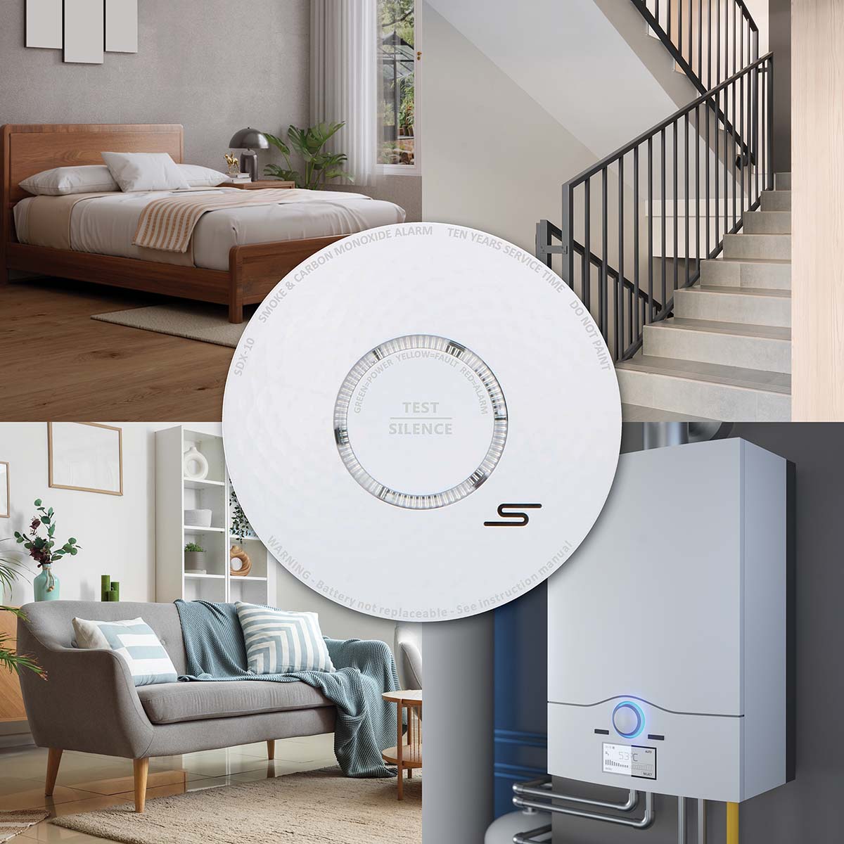 ALECTO Rauch- und Kohlenmonoxidalarm SDX10, weiß