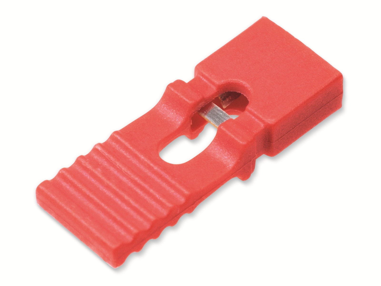 Kurzschlussbrücke / Jumper, rot, 2,54 mm, mit Grifflasche, 2 Pol Kurzschlussbrücke / Jumper, rot, 2,54 mm, mit Grifflasche, 2 Pol