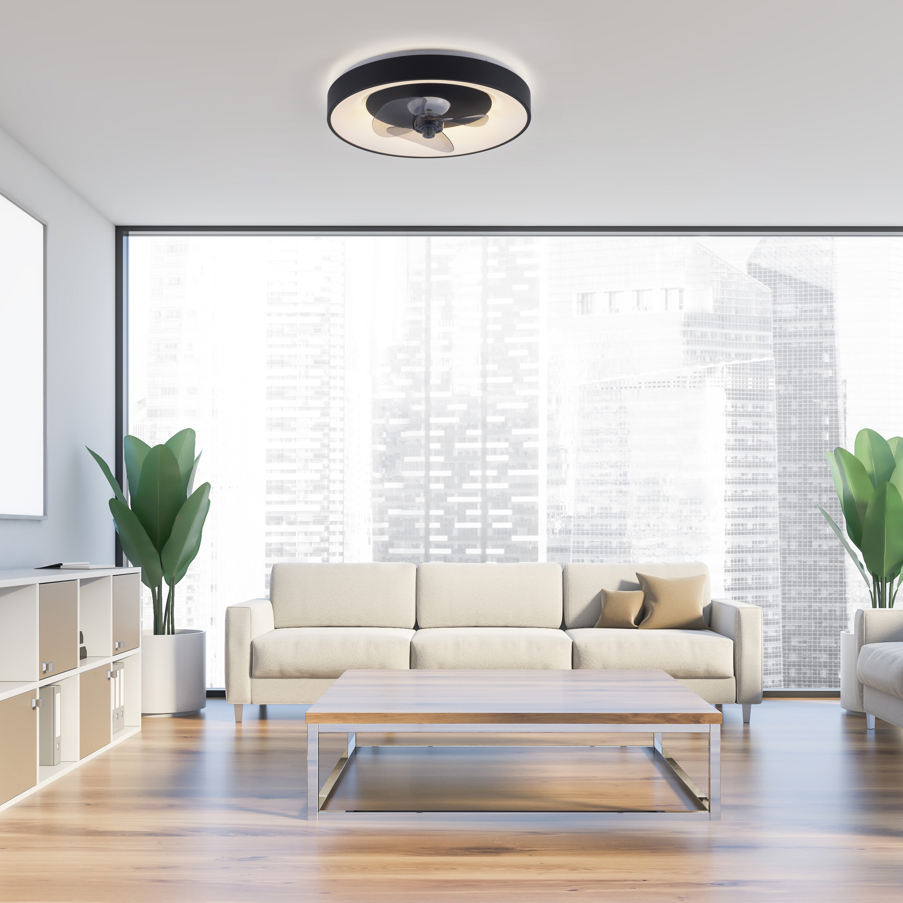 JUST LIGHT LED-Deckenleuchte Venika, mit Ventilator, 36 W, 4250lm, CCT, Ø 48,6 cm