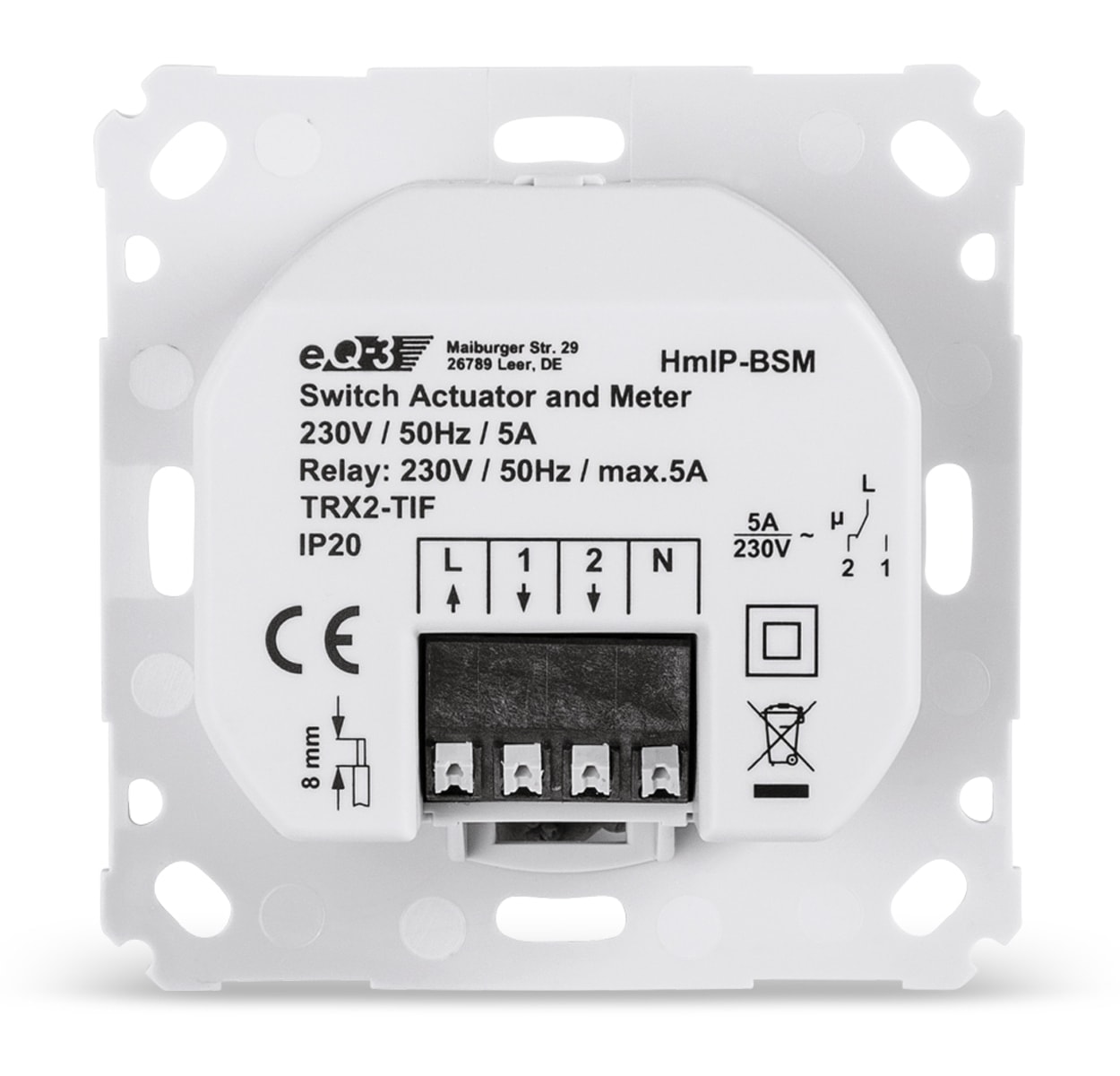 HOMEMATIC IP Smart Home 142720A0 Schalt-Mess-Aktor, 5 A, Unterputz HOMEMATIC IP Smart Home 142720A0 Schalt-Mess-Aktor, 5 A, Unterputz