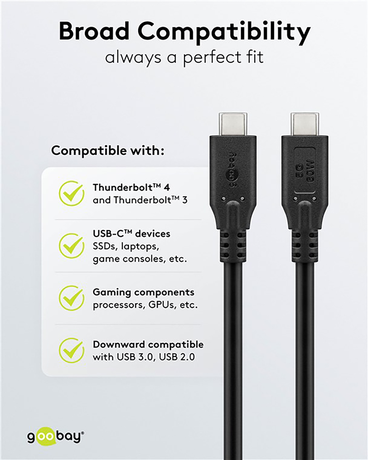 GOOBAY USB-C Kabel 74726 USB3.2 60W 1m schwarz 5 Gbit/s GOOBAY USB-C Kabel 74726 USB3.2 60W 1m schwarz 5 Gbit/s