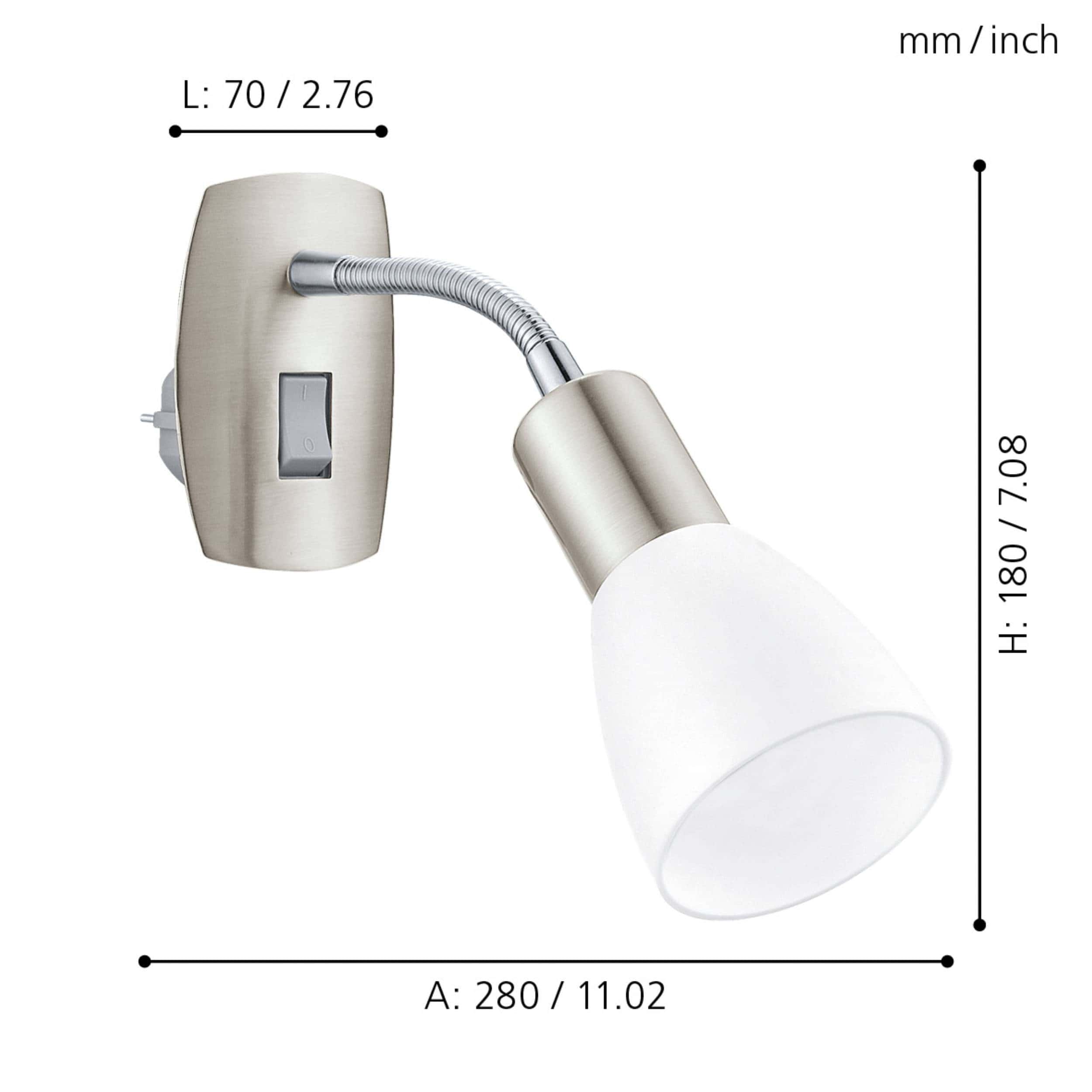 EGLO Steckerspot 92935 nickel-matt, für E14, max. 25 W EGLO Steckerspot 92935 nickel-matt, für E14, max. 25 W