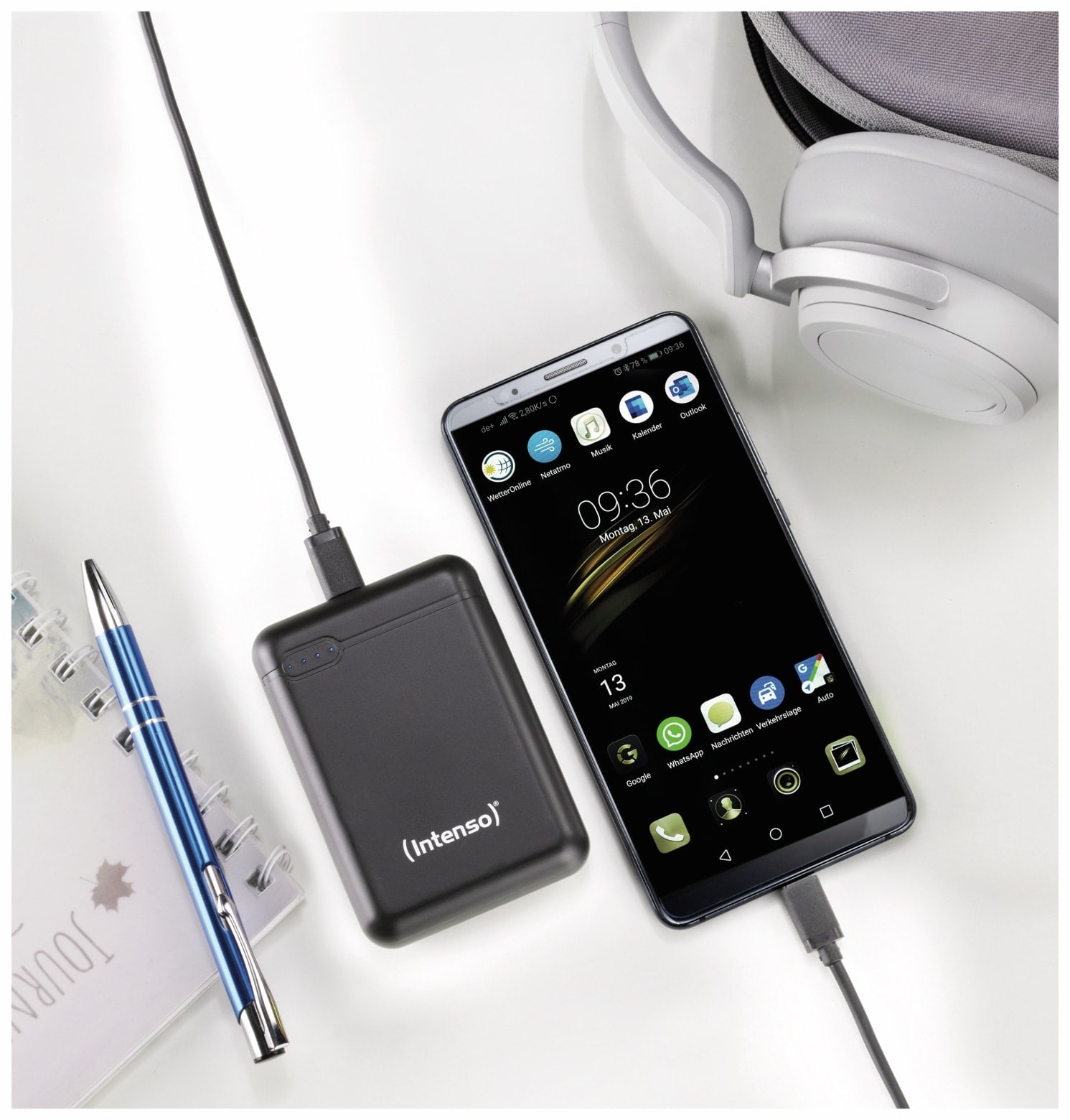 INTENSO USB Powerbank 7313530 XS 10000, 10.000 mAh, schwarz INTENSO USB Powerbank 7313530 XS 10000, 10.000 mAh, schwarz