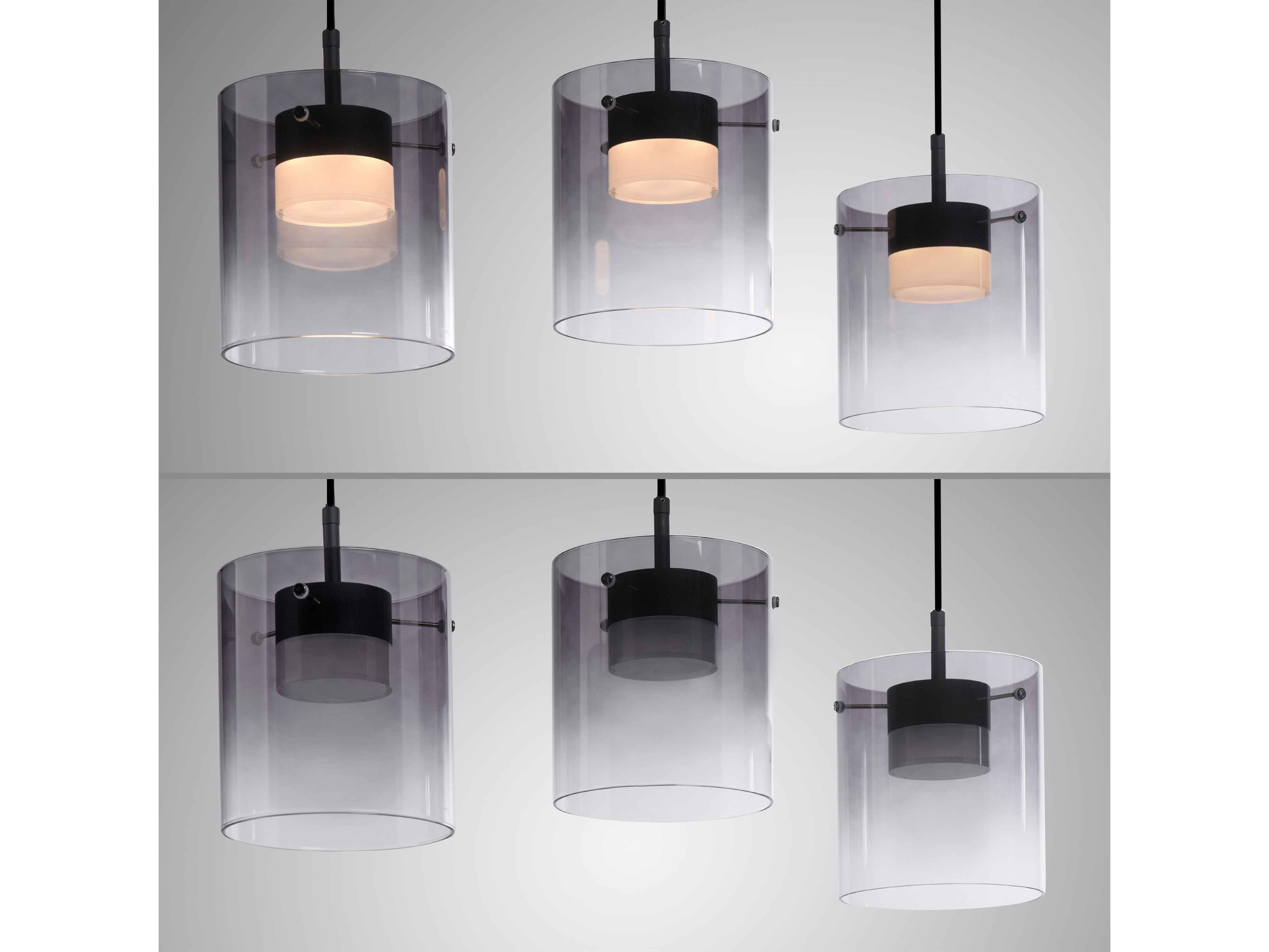 JUST LIGHT LED-Pendelleuchte 14043-18, 22,5W, 2400lm, 3000K, schwarz JUST LIGHT LED-Pendelleuchte 14043-18, 7,5W, 800lm, 3000K, schwarz