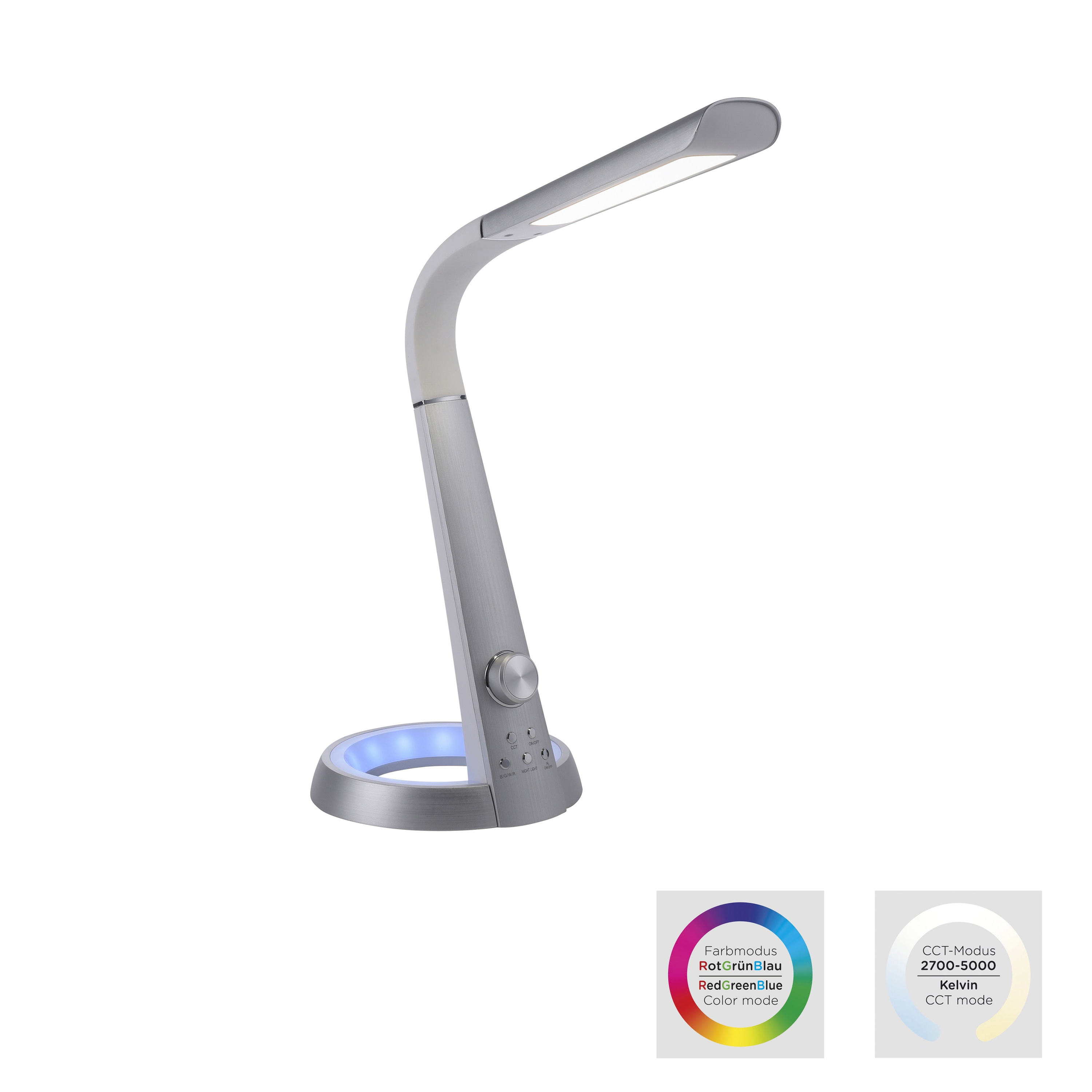 PAUL NEUHAUS LED-Tischleuchte aluminiumfarbig, 7,3 W, 780 lm, CCT, RGB PAUL NEUHAUS LED-Tischleuchte aluminiumfarbig,, 7,3 W, 780 lm, CCT, RGB