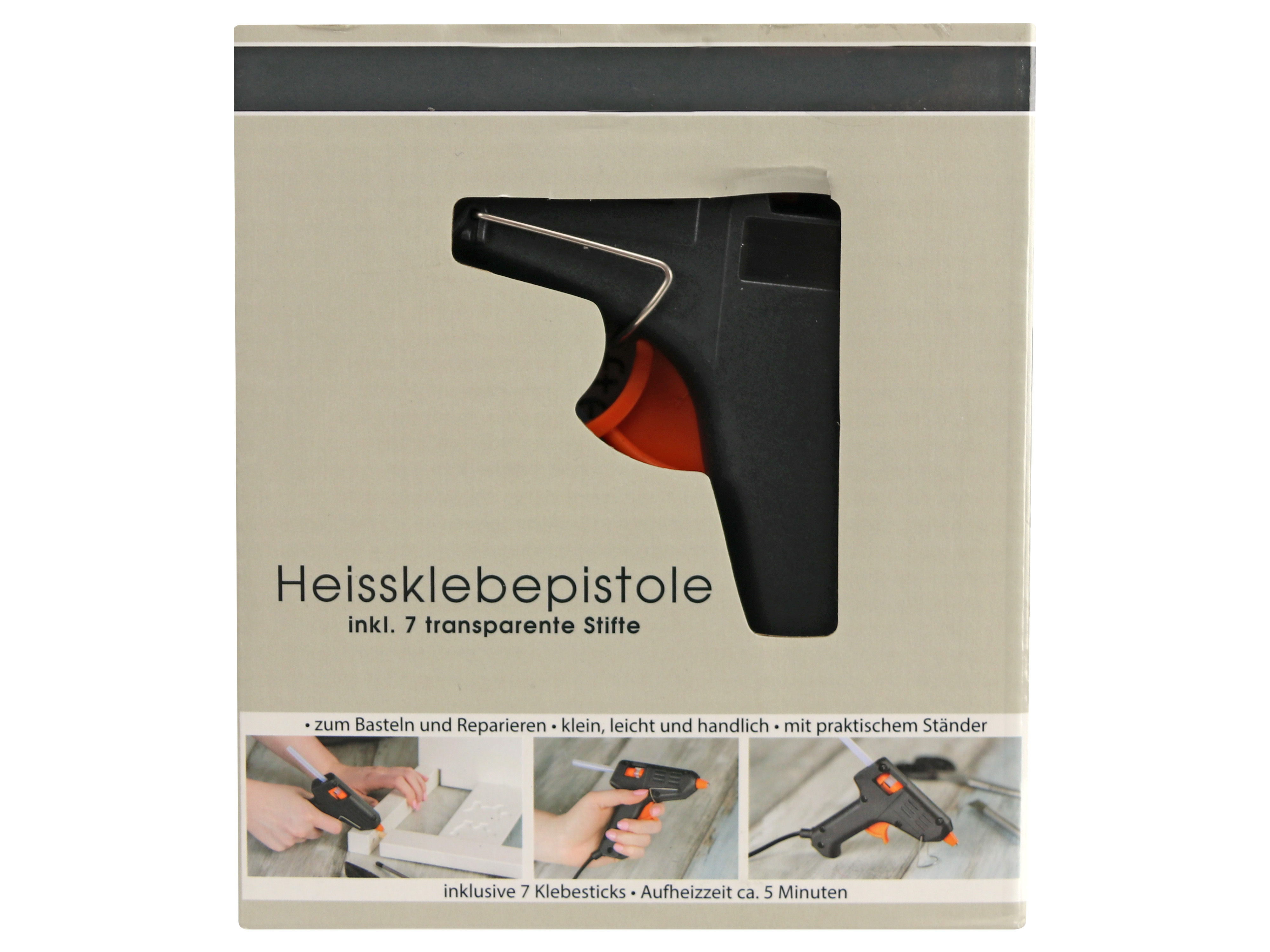 Heißklebepistole 10W, KV-JQ101-S, für 7mm Heißklebesticks mit 7 Klebesticks Heißklebepistole, KV-JQ101-S, 10W, mit 7 Klebesticks
