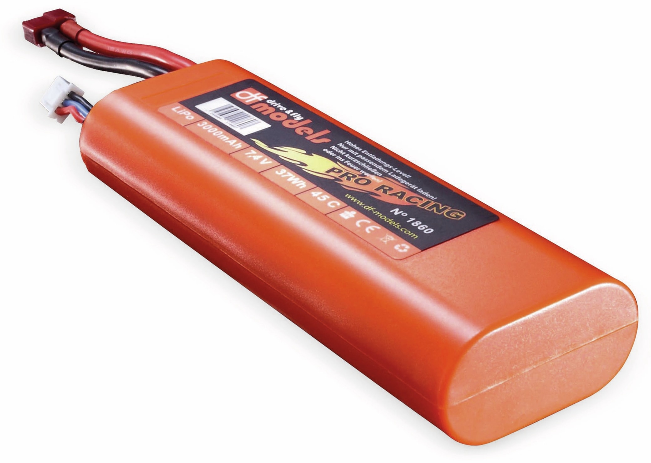 DF MODELS Lipo Akku 2S, 7,4 Volt, 3000mAh, 45C, Hardcase, rund DF MODELS Lipo Akku 2S, 7,4 Volt, 3000mAh, 45C, Hardcase, rund