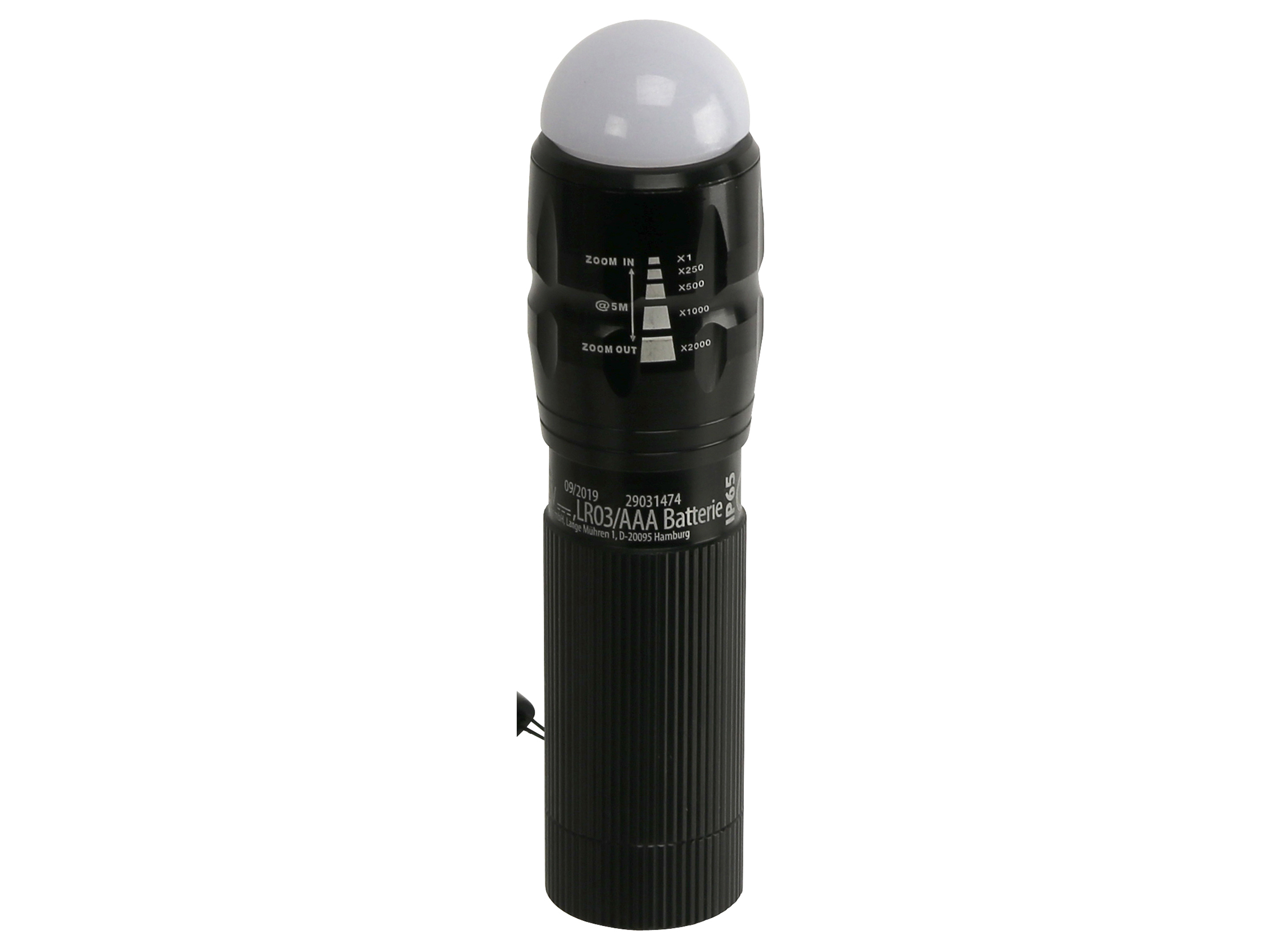 LED-Taschenlampe, WTE-490M-1, Alu, 400 lm, schwarz LED-Taschenlampe, WTE-490M-1, Alu, 400 lm, schwarz